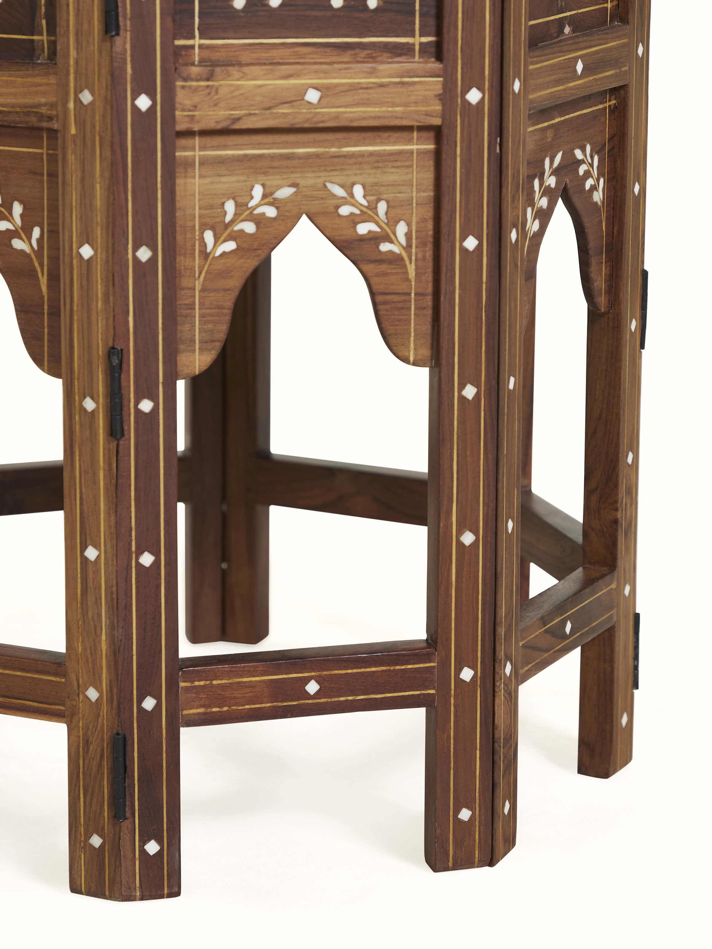 Detail shot of Pacchikari Teak Wood End & Side Table