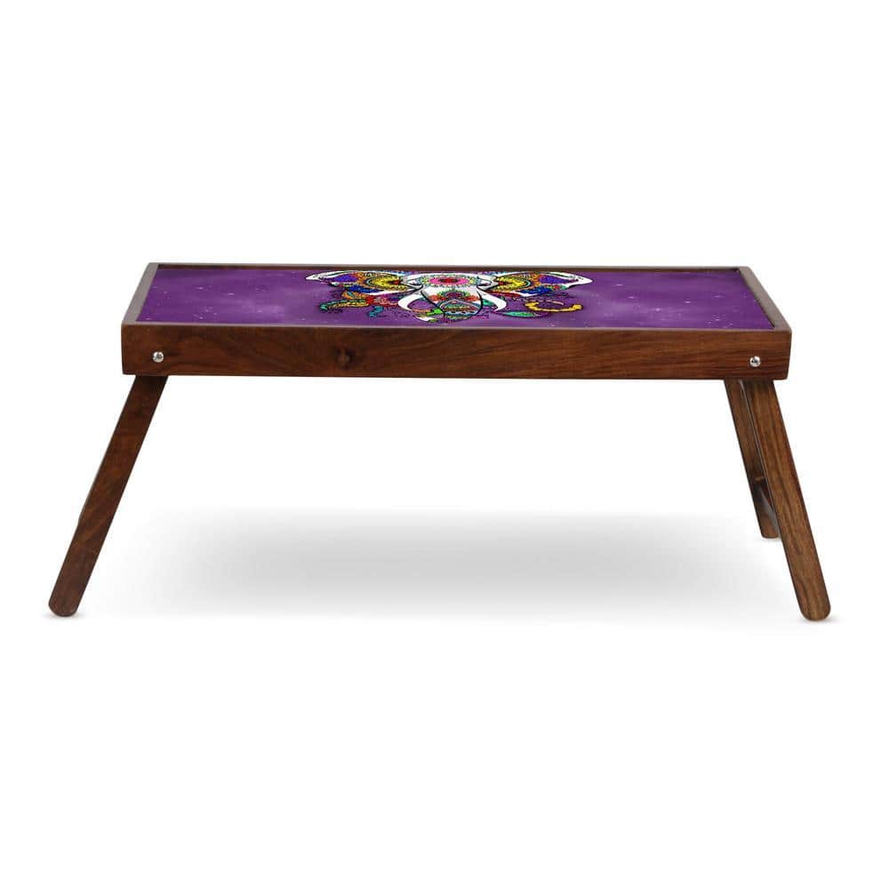 Breakfast Bonanza Solid Wood Bookshelf and Serving Tray In Multicolour