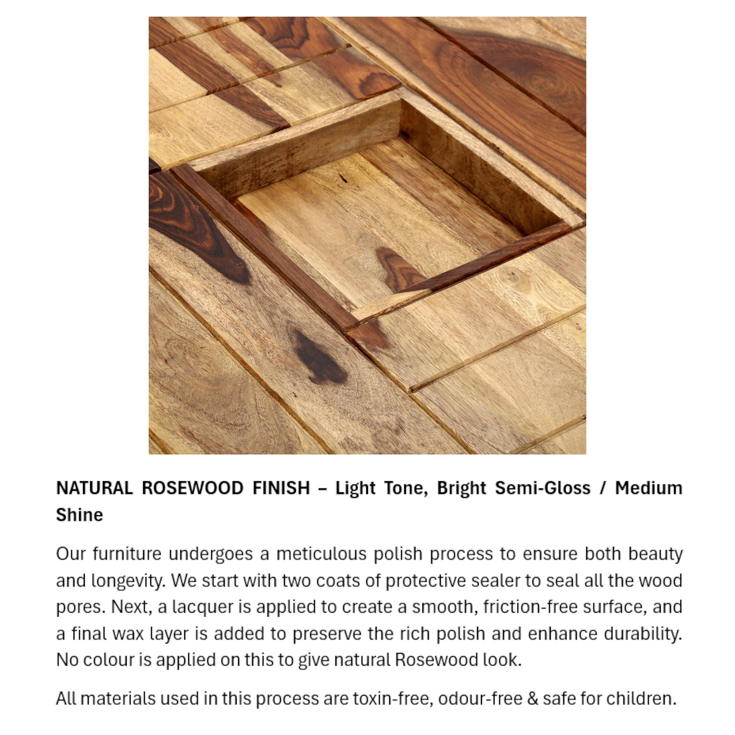 Wayne Sheesham Wood Coffee Table In Natural Rosewood (Semi Gloss)