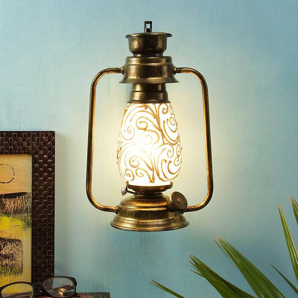 Frankie Multicolor Metal Wall Mounted Lantern Lamp