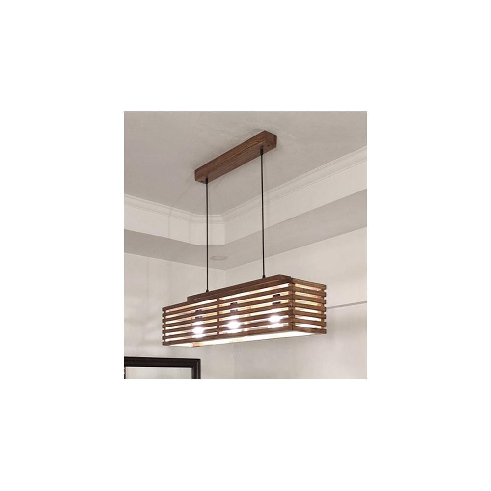 Elegant Centrum Brown Solid Wood Cluster Hanging Light