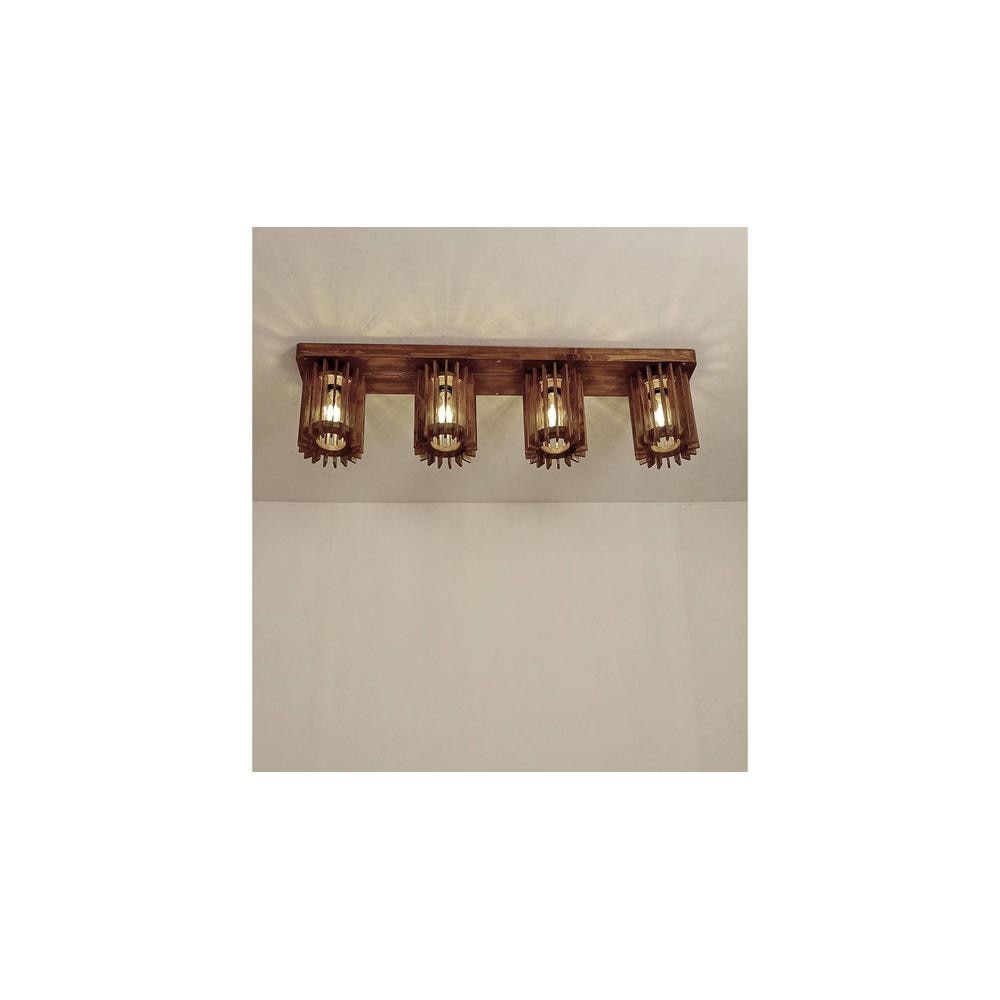 Ventus Brown Solid Wood Ceiling Light