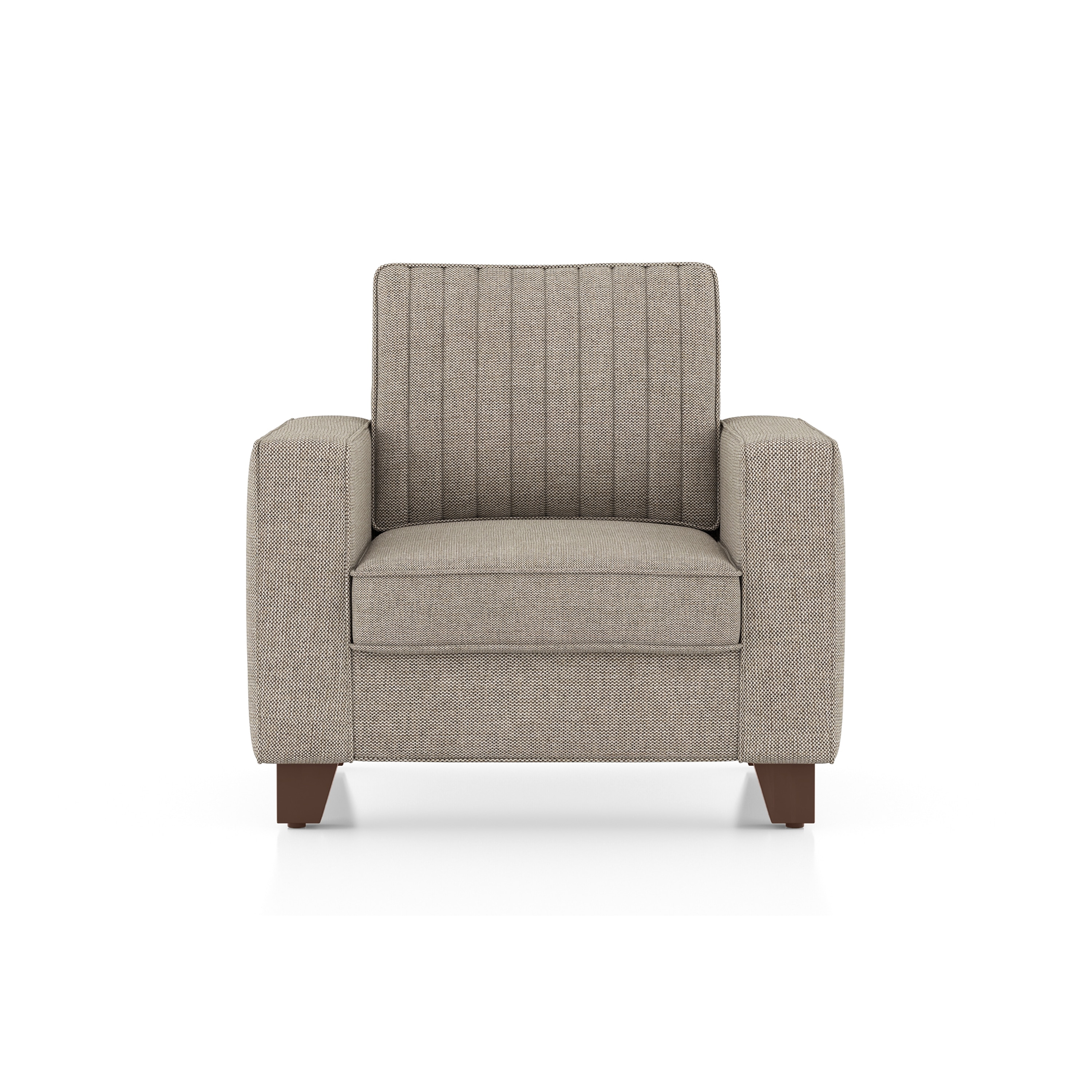 Apollo Neo 1 Seater Fabric Sofa in Mist Brown Colour (Back Height : Regular, Cushion Type : Hard)