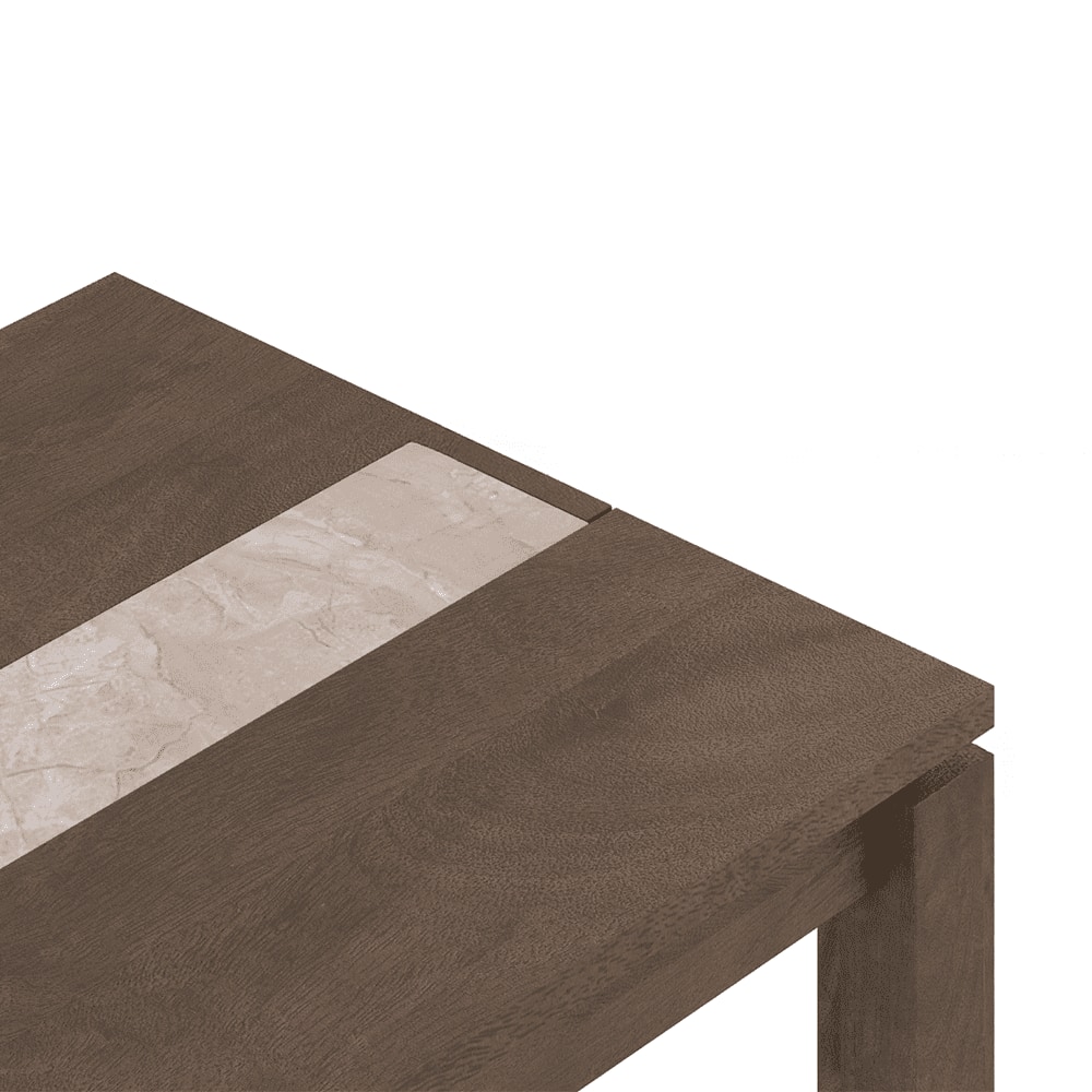 Atlas Crest Storage Solid Wood 6 Seater Dining Table In Danish Walnut Finish