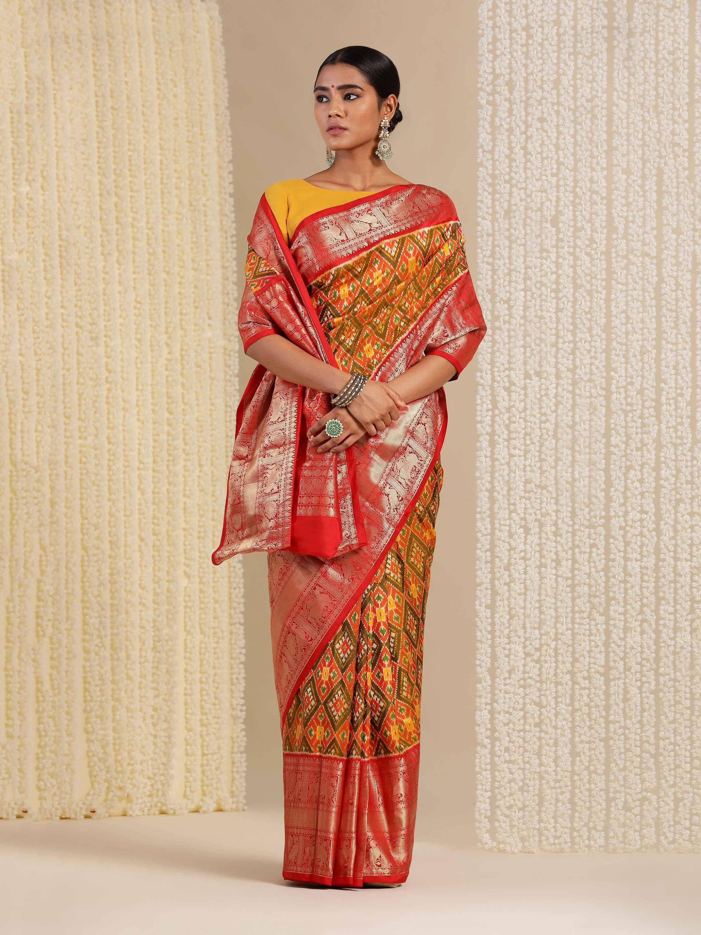 Green Silk Ikat Saree
