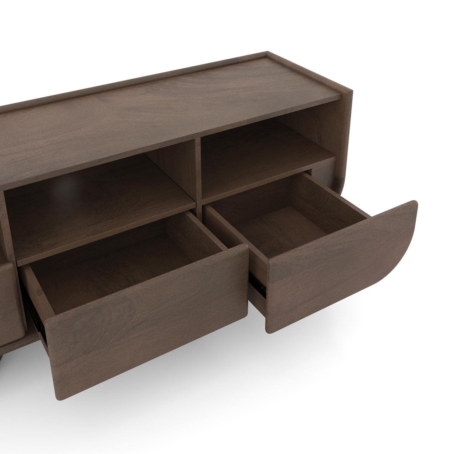 Nura Solid Wood TV Cabinet In Danish Walnut Finish