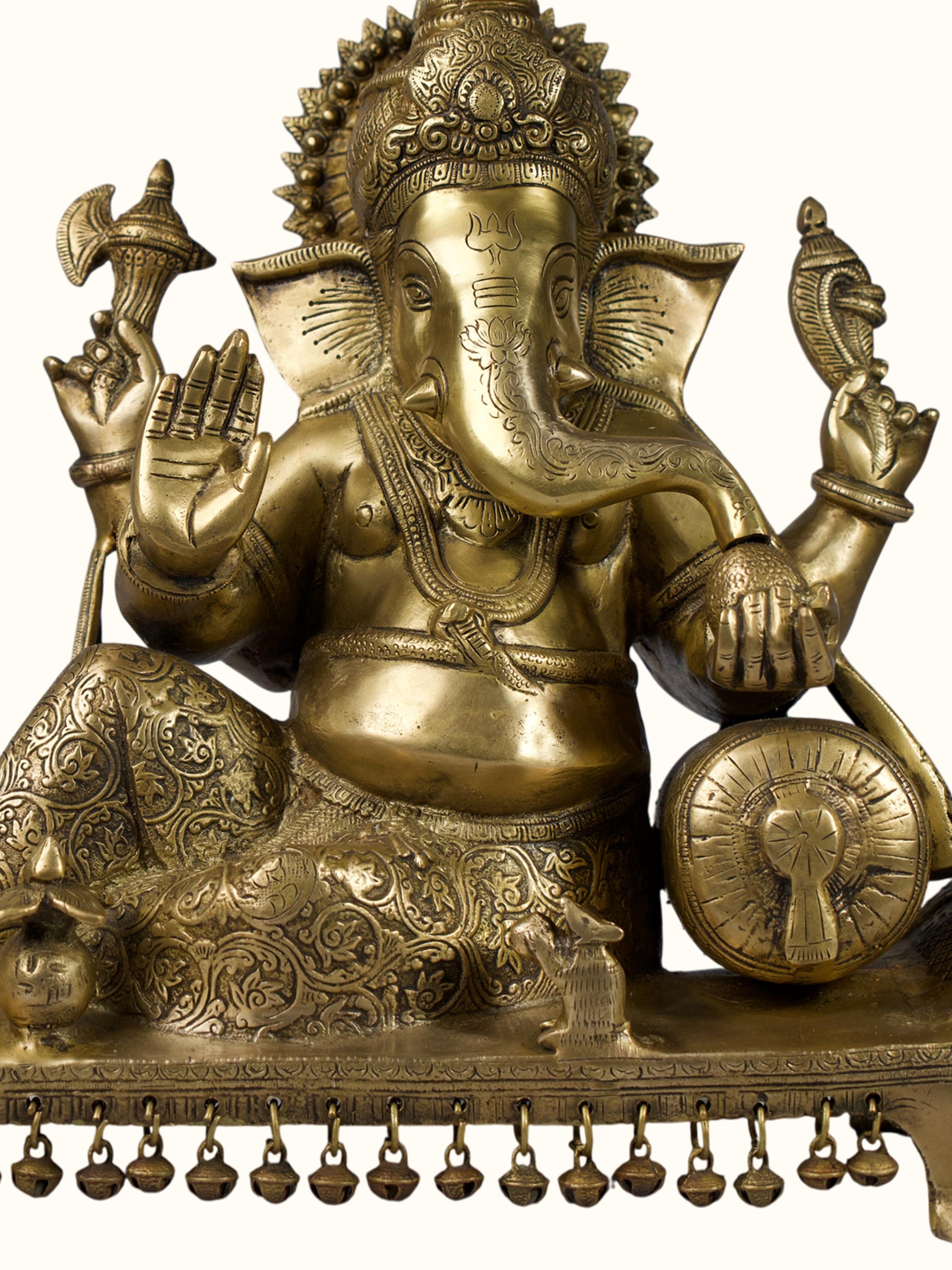 Brass Ganesha Sitting Idol
