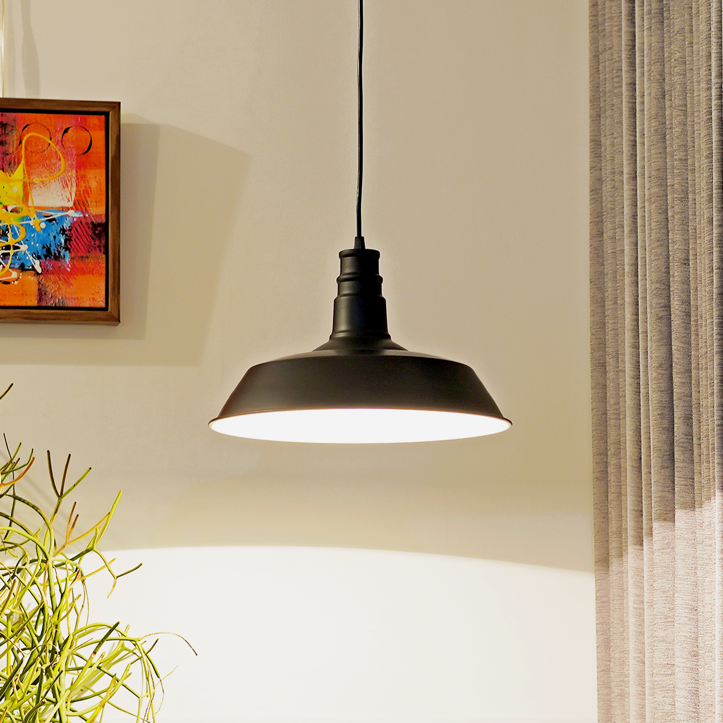 Eleora Matt Black Metal Pendant Light