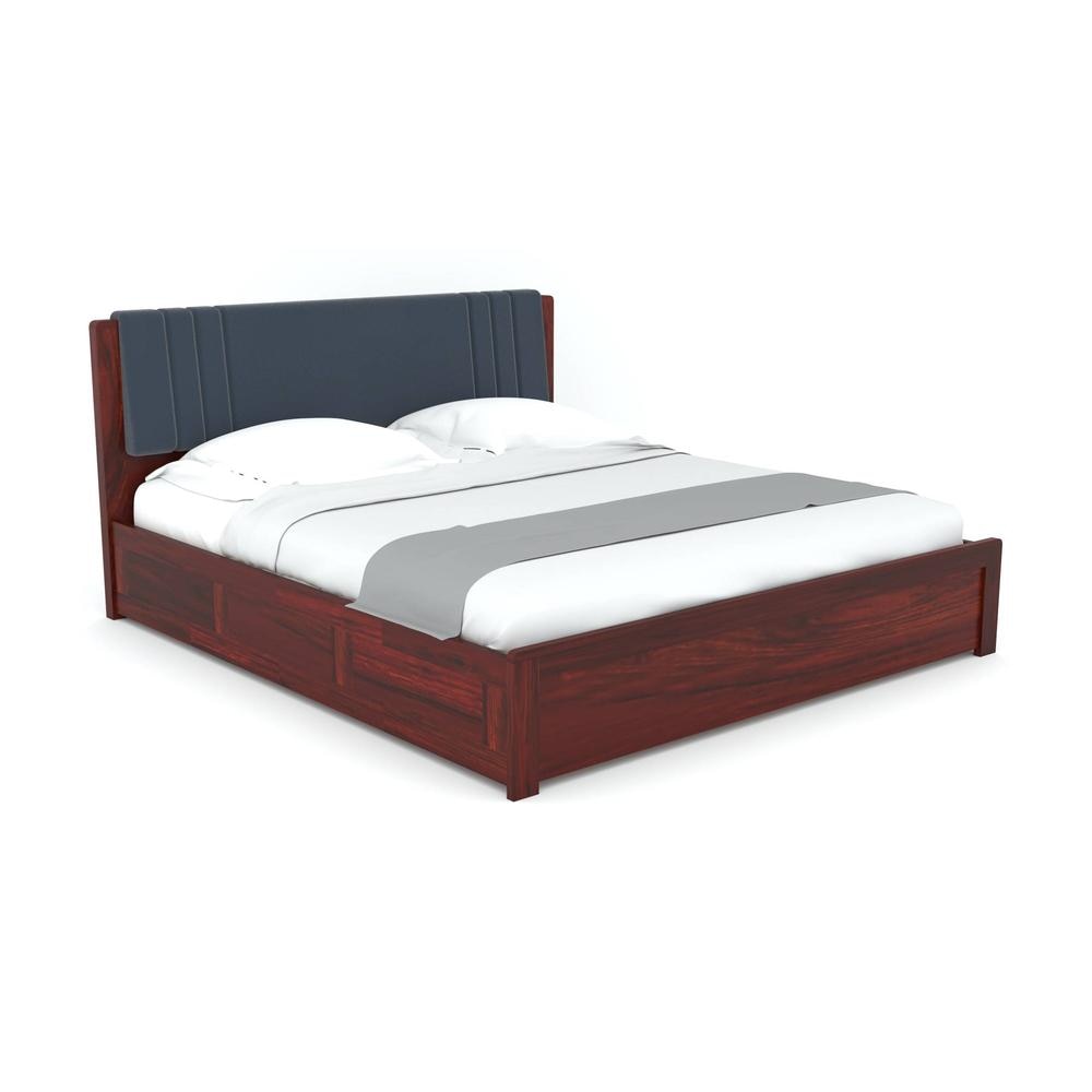Nahiri Sheesham Wood King Size Bed In Honey Oak Finish With Box Storage