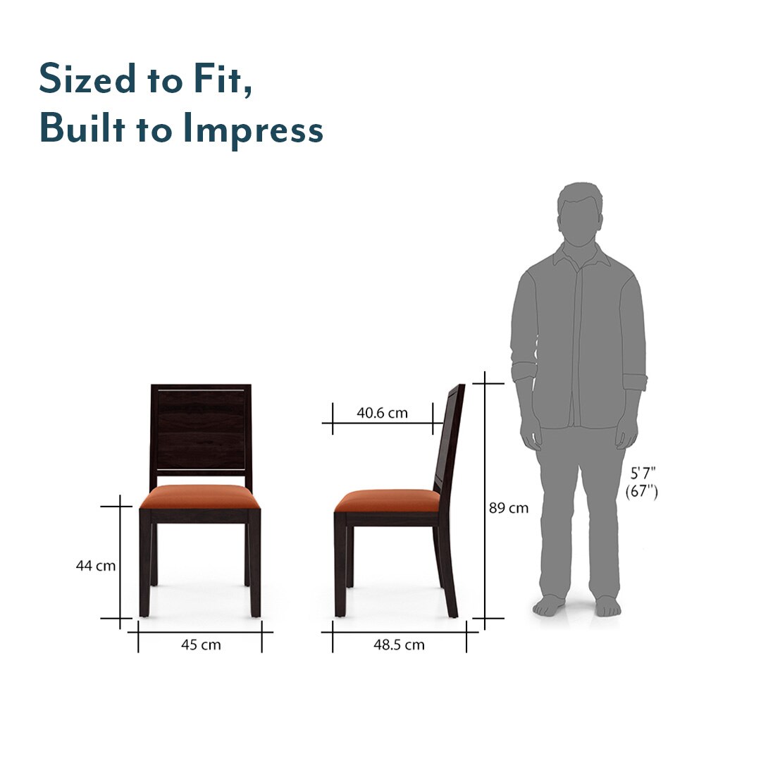Oribi Solid Wood Dining Chair Set Of 2 In Mahogany Finish