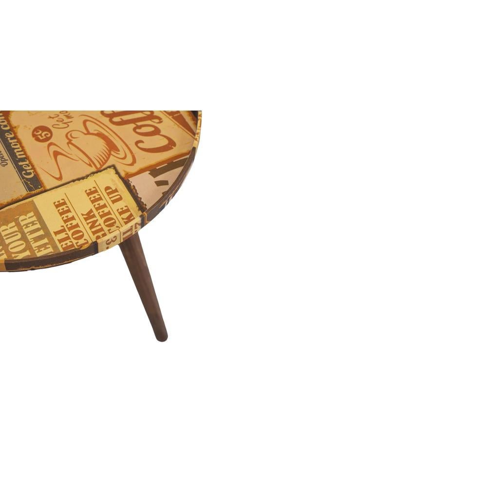 Crushing on Coffee Round Nesting Tables with Wooden Legs, Side Tables, Wooden Tables, Living Room Decor by A Tiny Mistake