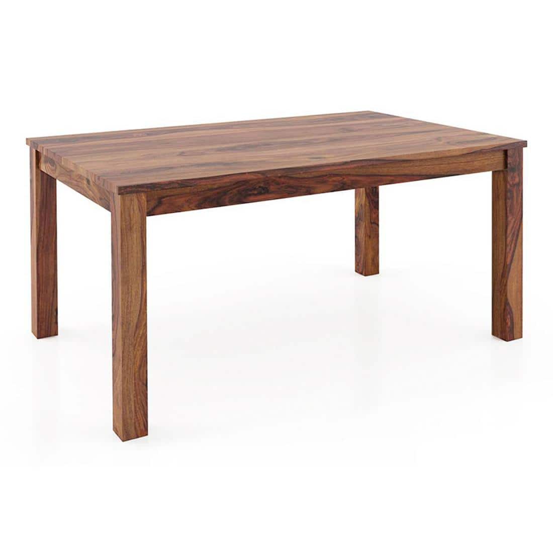 Arabia Leon Solid Wood 6 Seater Dining Table With Set Of 6 Chairs (Colour- Camilla Ivory, Finish- Teak)