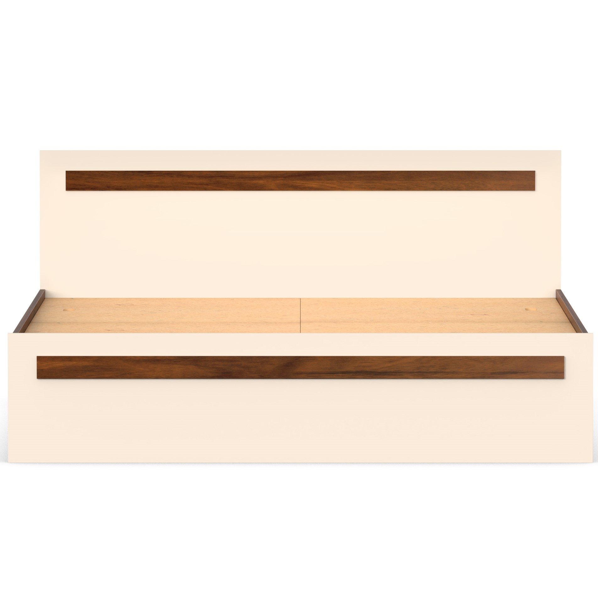 BLUEWUD Maltein Engineered Wood Double Bed, King Size Bed with Storage Box for Bedroom Home Furniture (Brown Maple & Beige)