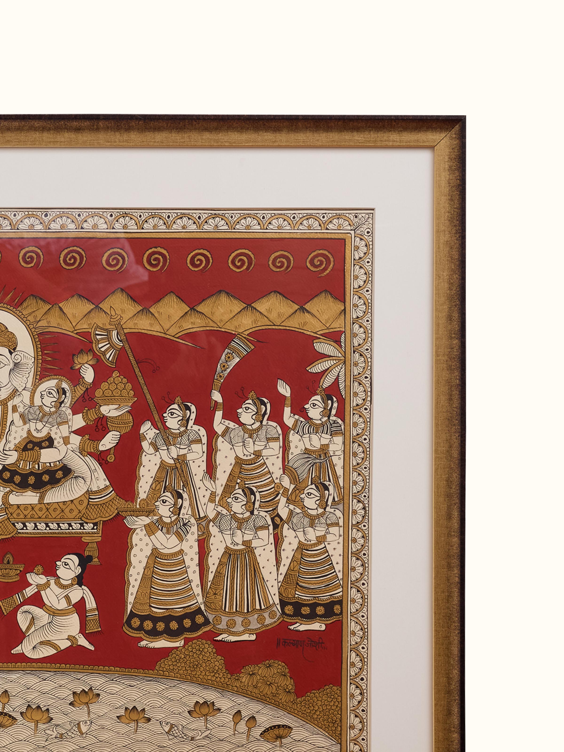 Ganesh Vandana Kamal Phad Painting