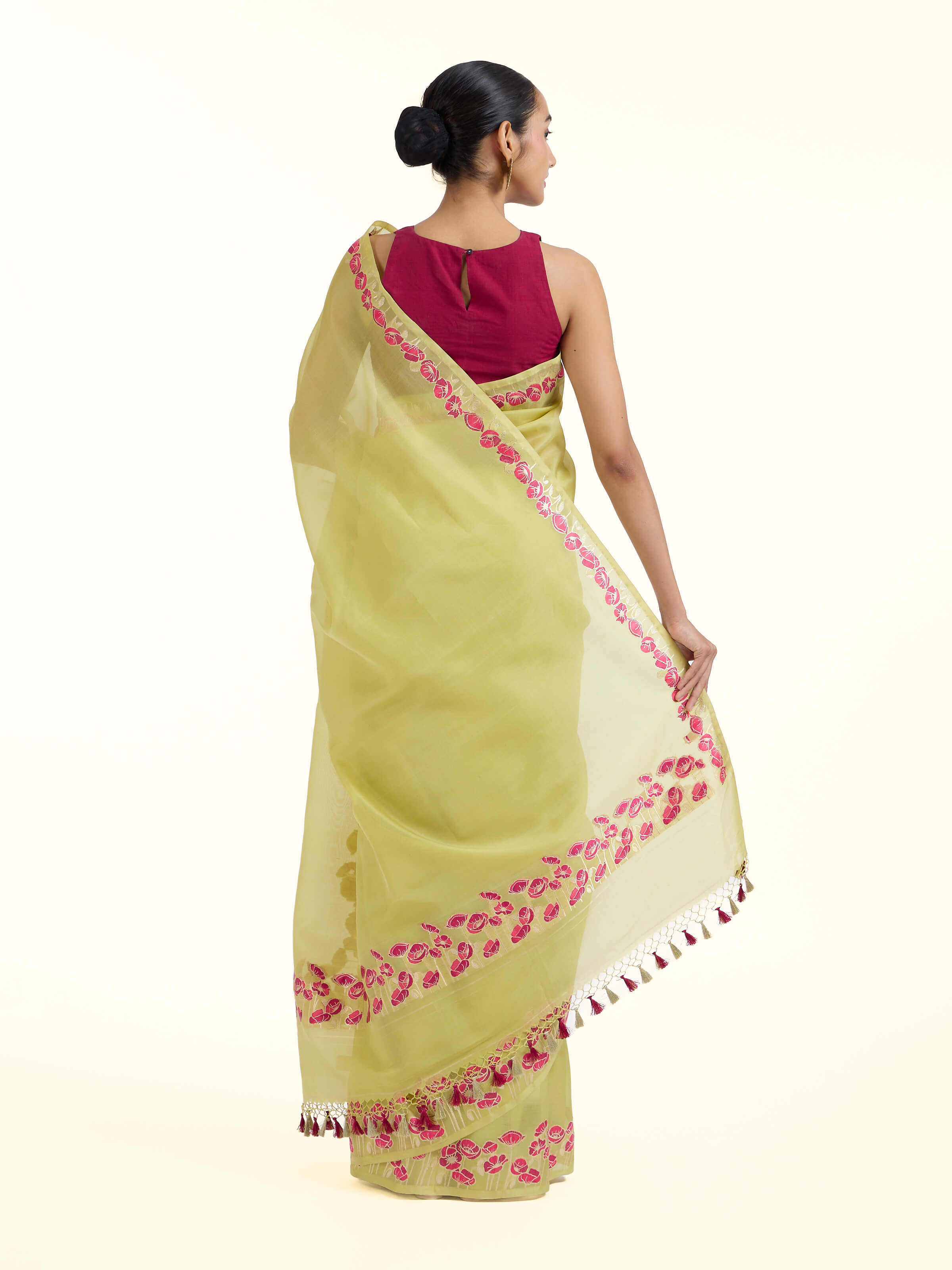 Green Banarasi Organza Silk Saree