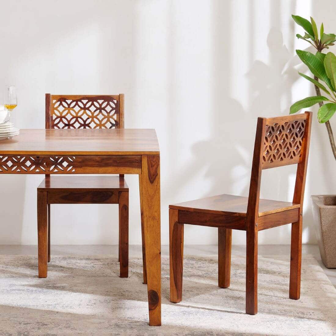 Mercury Solid Wood Dining Chair in Honey