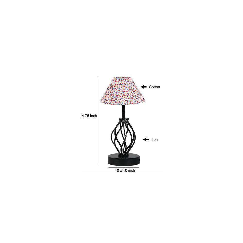 Tessa Multicolor cotton Table lamp with Iron Base