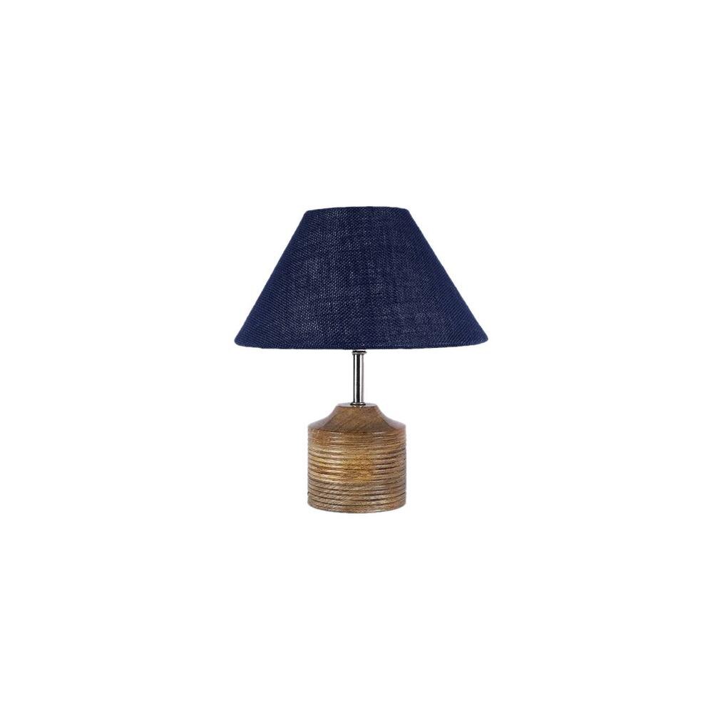 Judy Blue Natural Fiber Shade Table Lamp with Natural Wooden Base