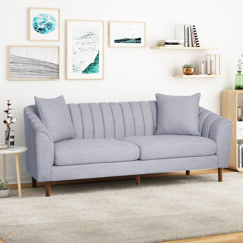 Mid Century Fabric Sofa (Grey)