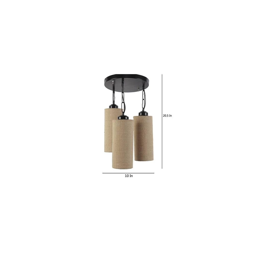 Trenton Beige Natural Fiber Cluster Hanging Light
