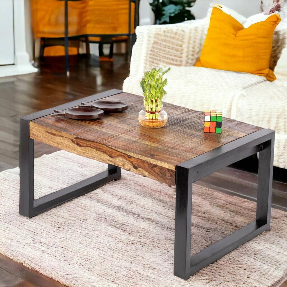 Hamstreet Sheesham Wood Coffee Table In Natural Rustic Wood Finish