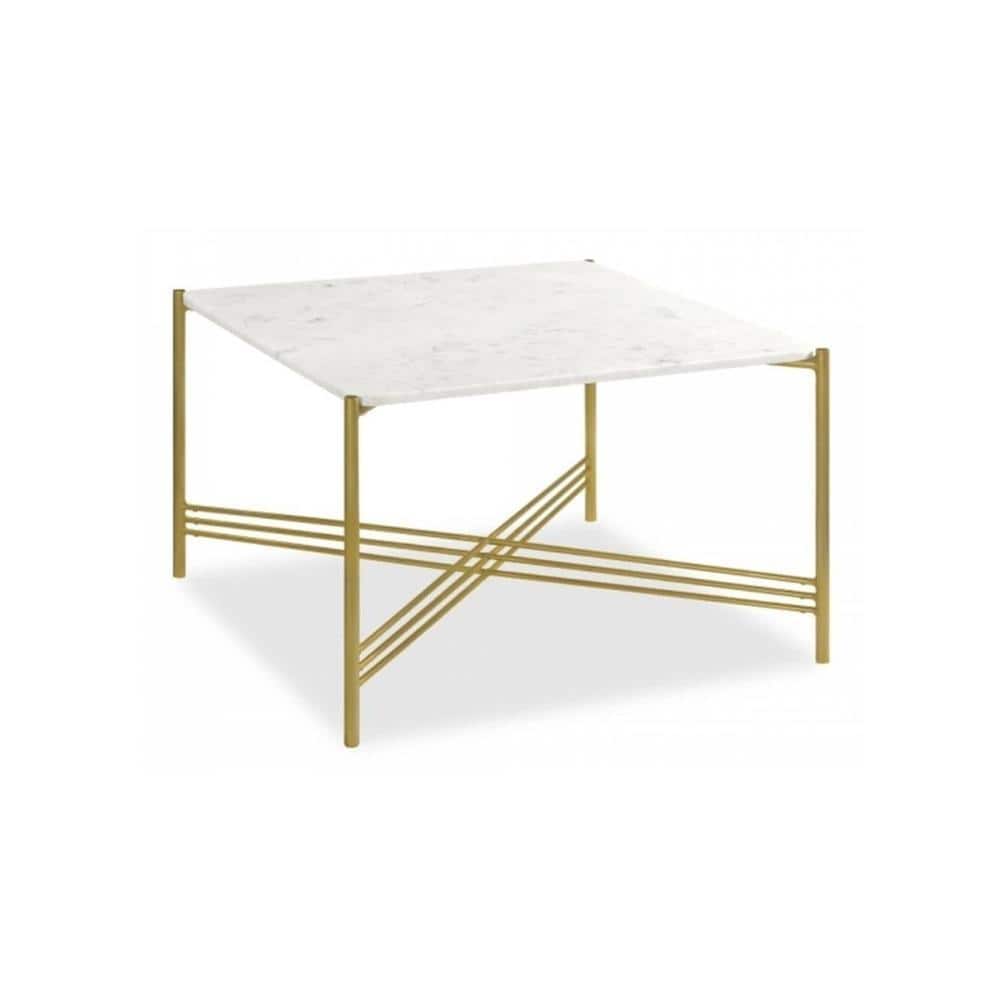 Grazia Square Metal Coffee Table In Brass Finish