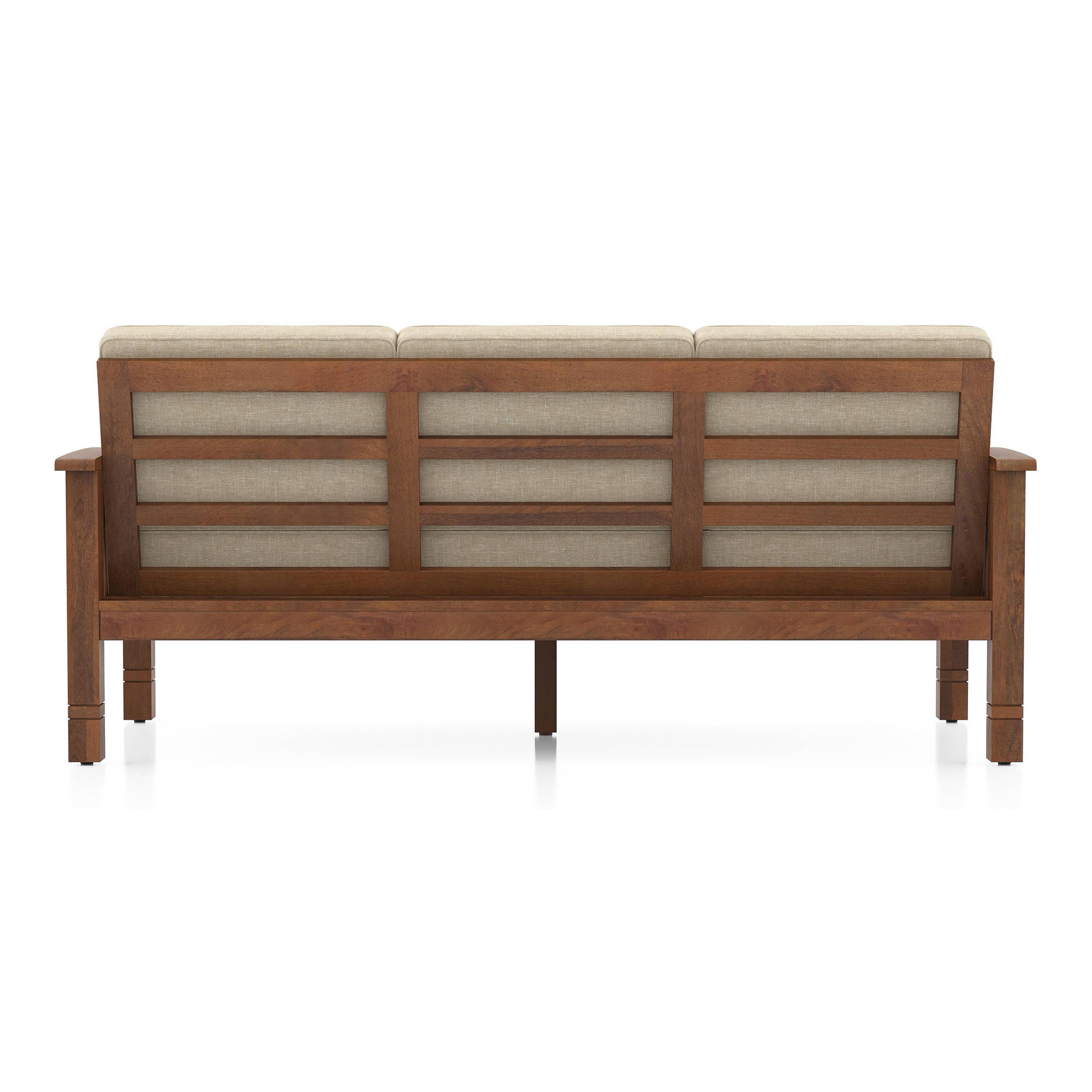 Raynor 3 Seater Wooden Sofa (Macadamia Brown)