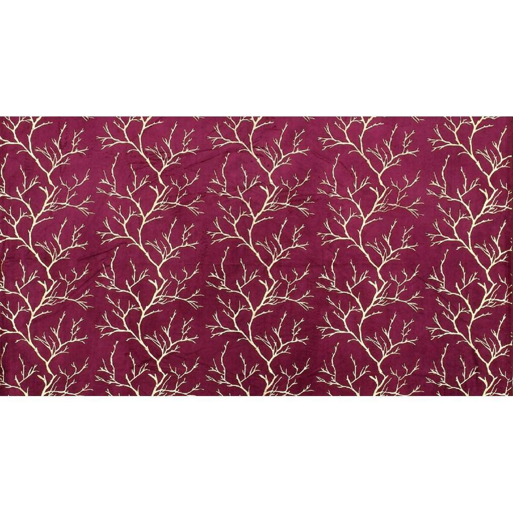 Golden Velvet Abstract Pack of 2 Pieces Blackout Window Curtain