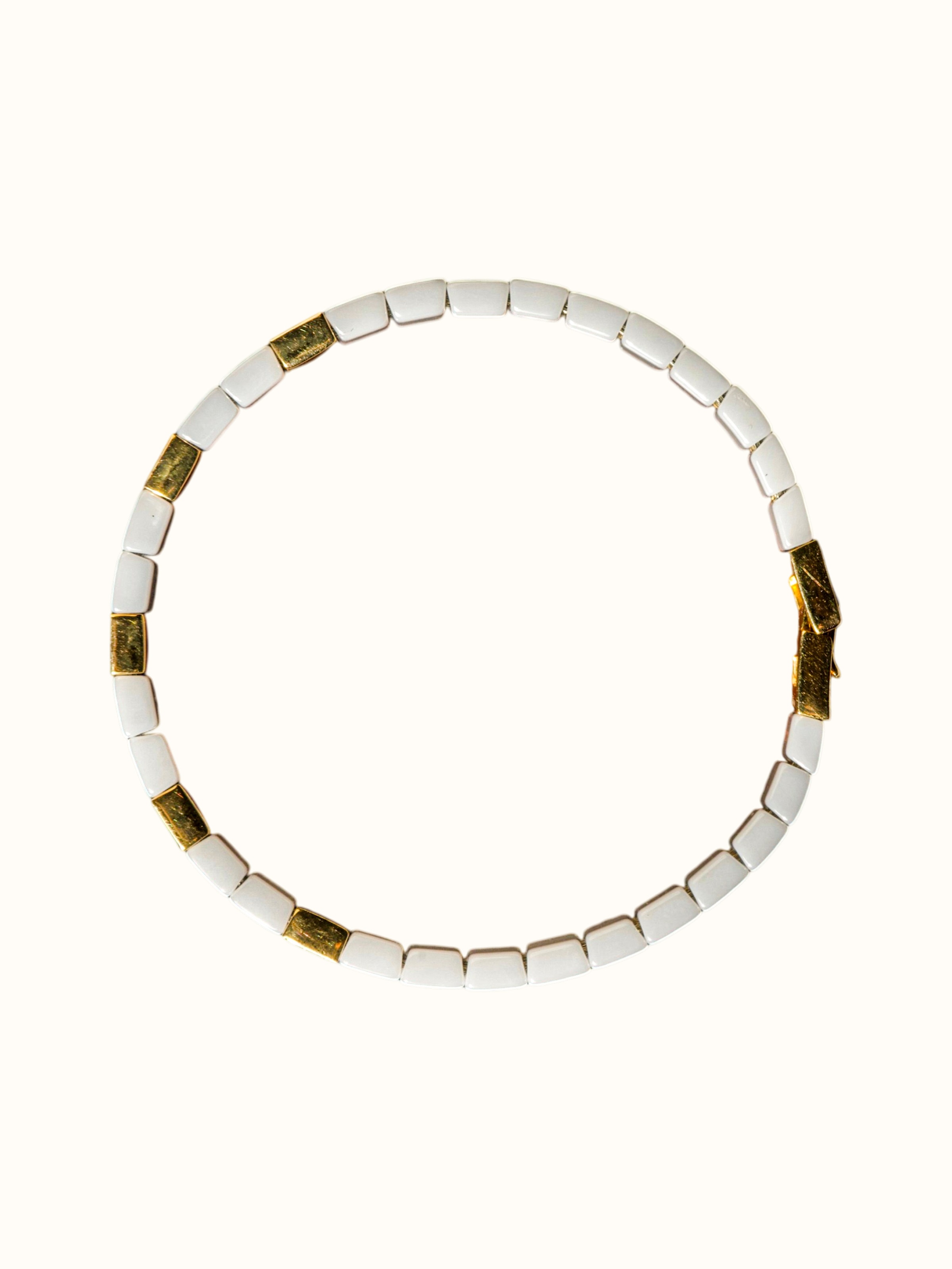 Back view of the Open Setting Diamond 14 Karat White Gold Bracelet