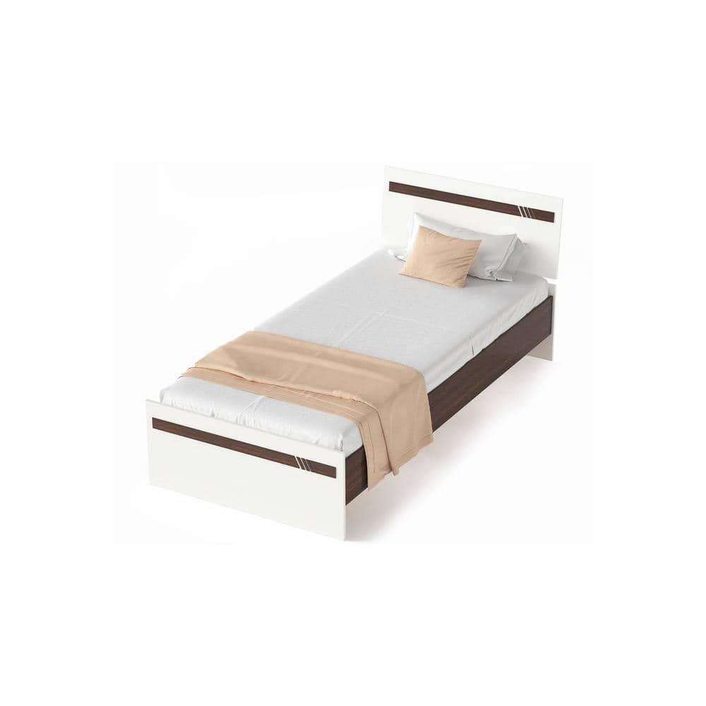 Pollo Engineered Wood Single Bed Without Storage (Wenge & White)