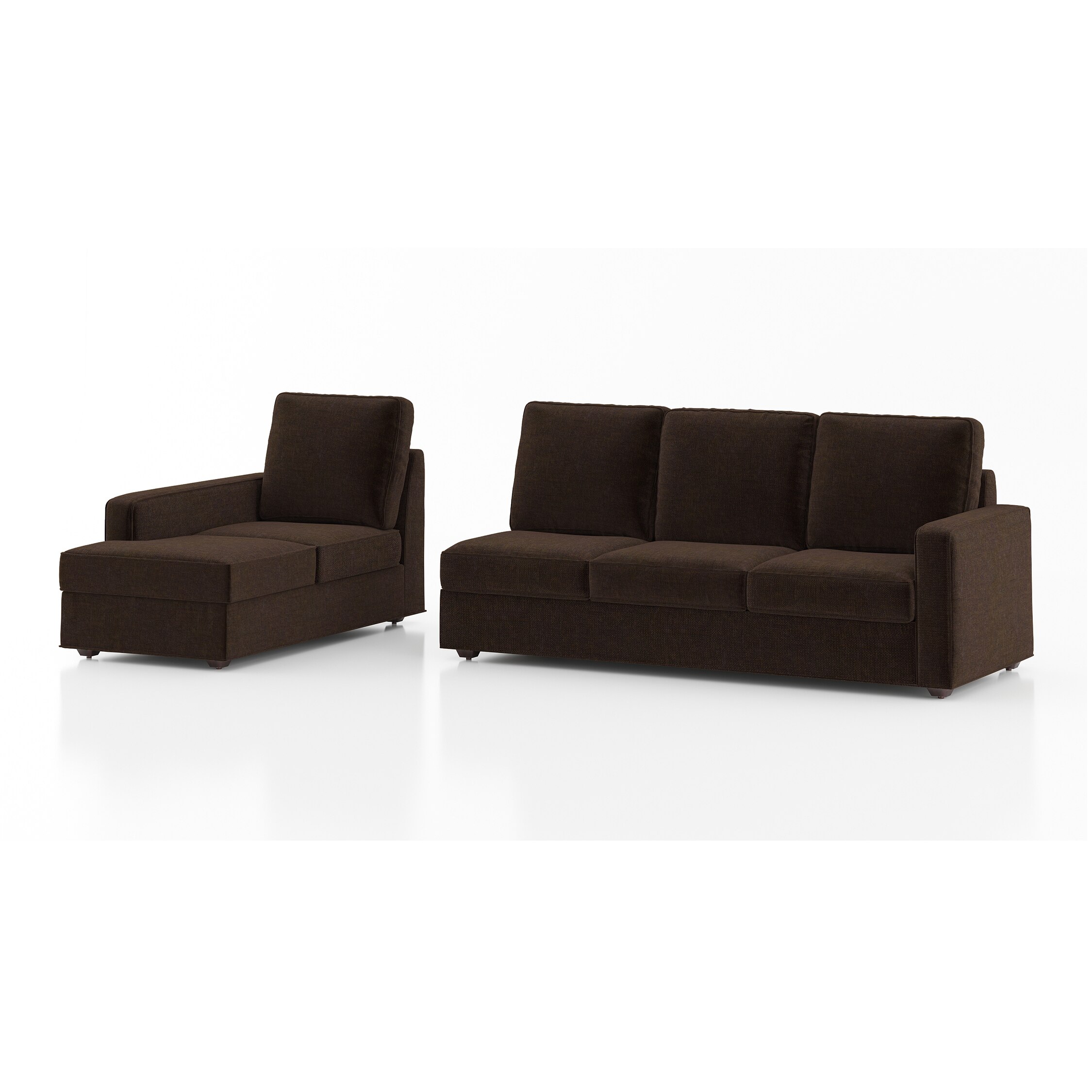 Apollo Sofa (Colour : Dark Earth, Cushion : Soft, Back Type : High Back, Seating Capacity : Left Aligned 3 Seater + Left Aligned Chaise)