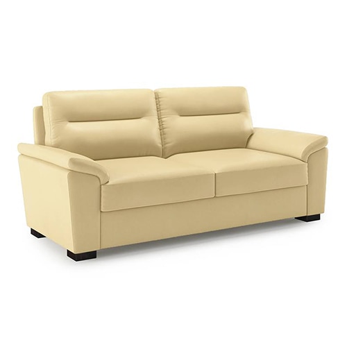 Adelaide 3 Seater Leatherette Sofa in Cream Colour