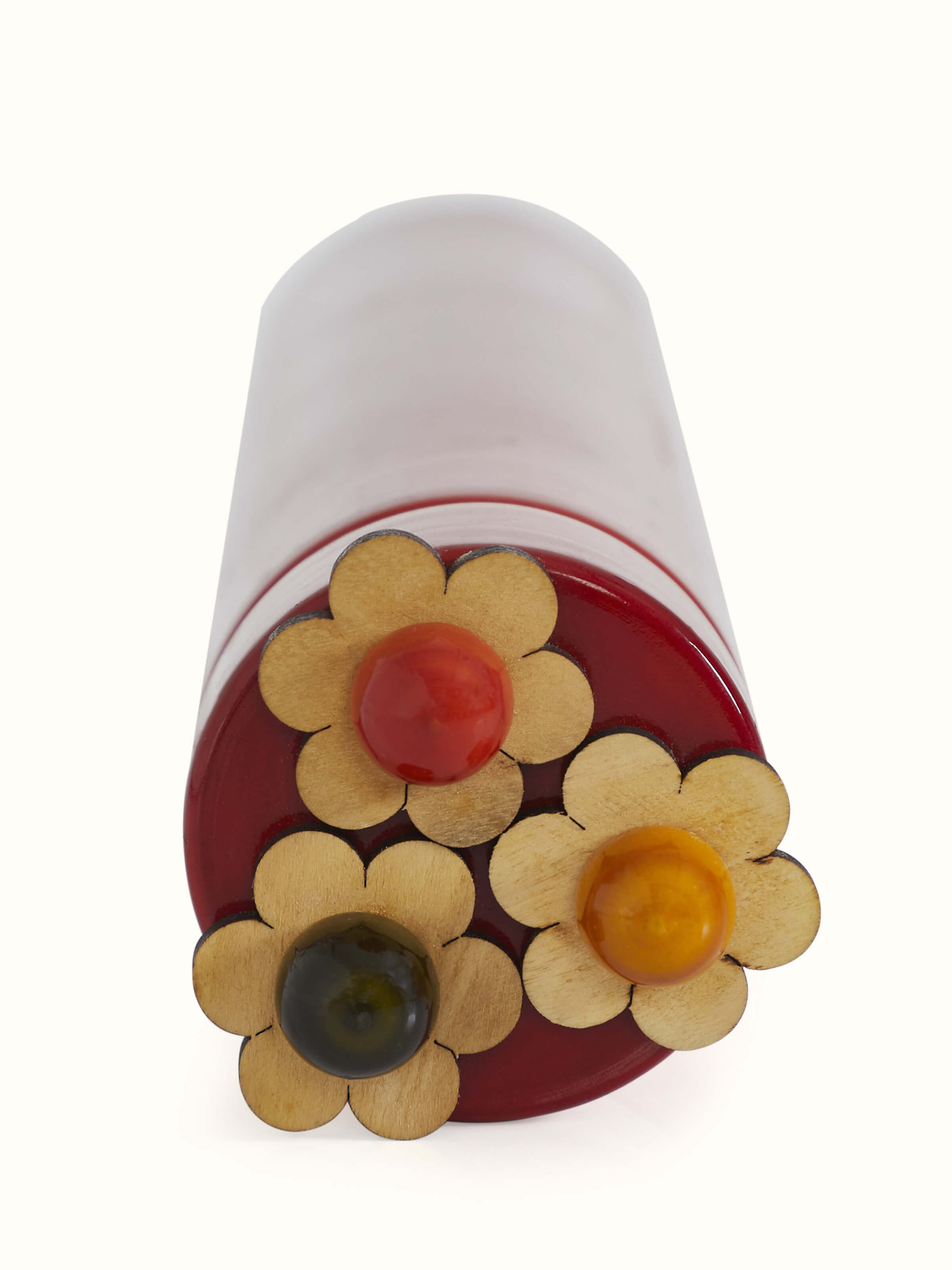 Detail shot of Channapatna Ivory Wood Sketch Kase Slim Red