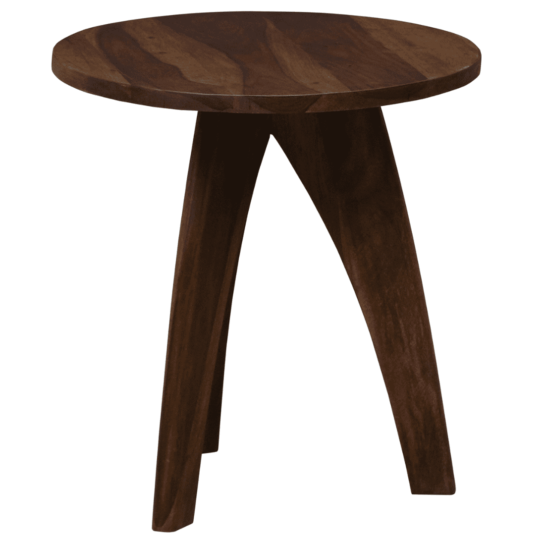 Crescent Solid Wood  Side Table Walnut Finish