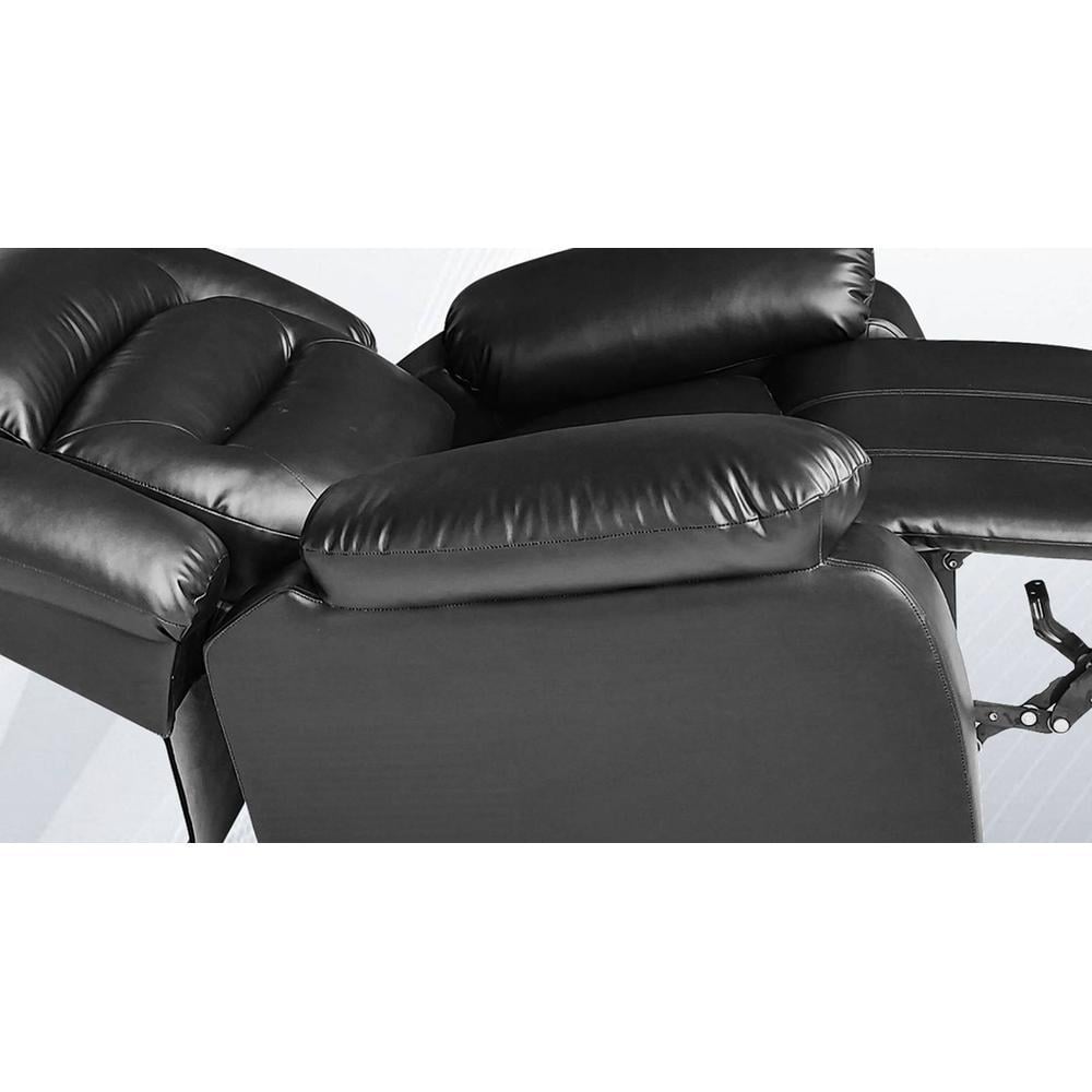 William Leatherette One Seater Manual Recliner in Black Colour