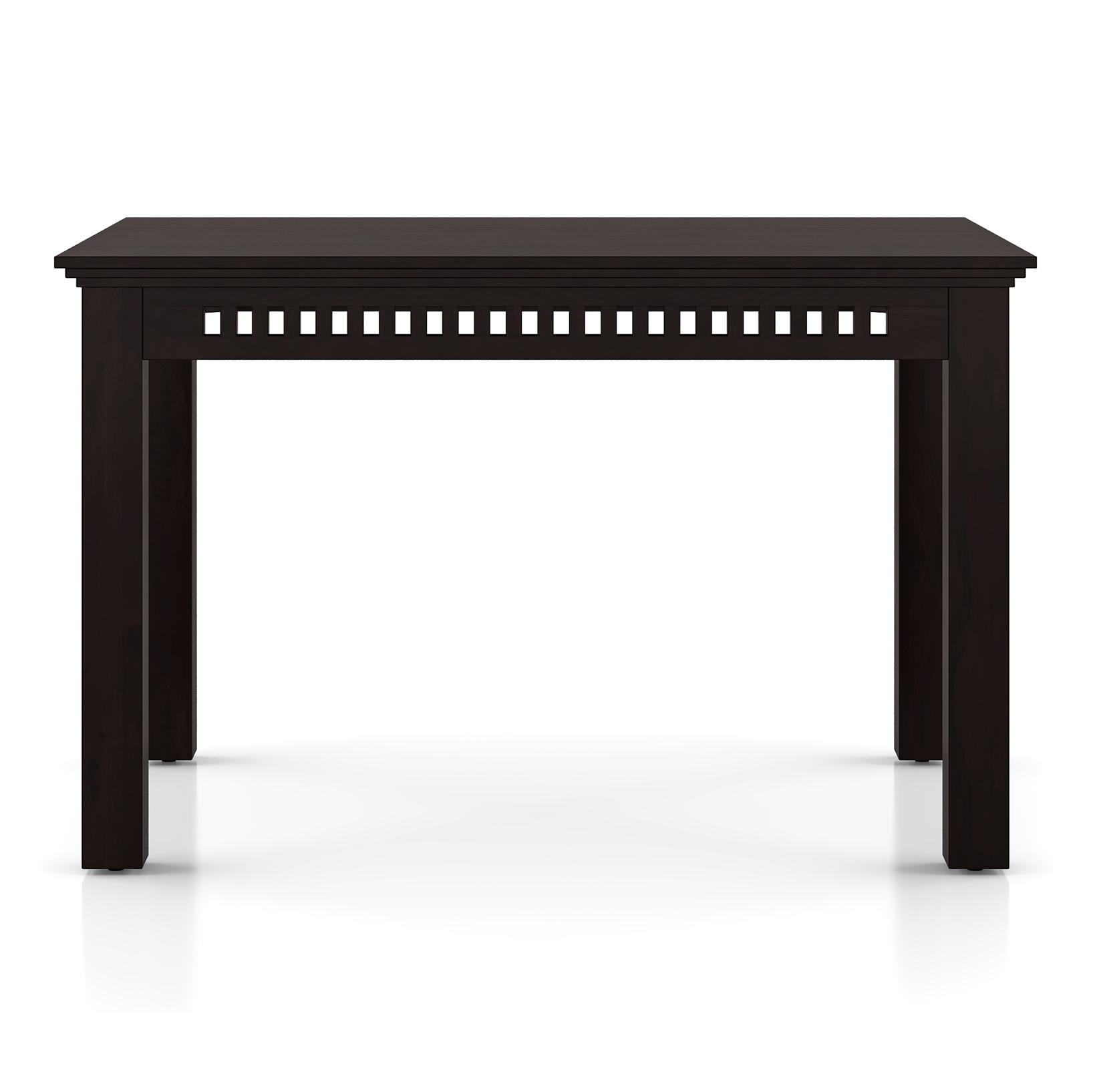 Fidora 4 Seater Dining Table With Set Of 4 Capra Dining Chairs (Finish- Mahogany, Colour- White)