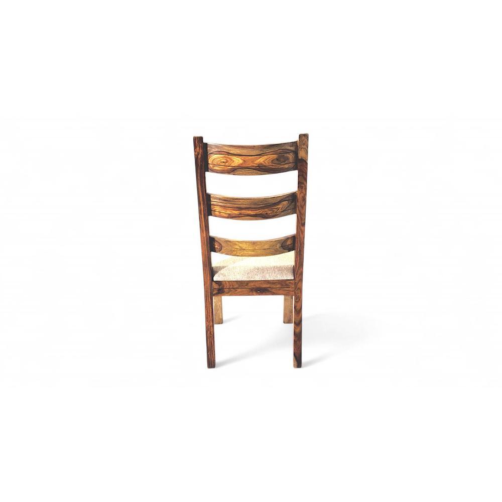 Newport Sheesham Wood   Set of 2 Dining Chairs in Jute Beige     TEAK FINISH