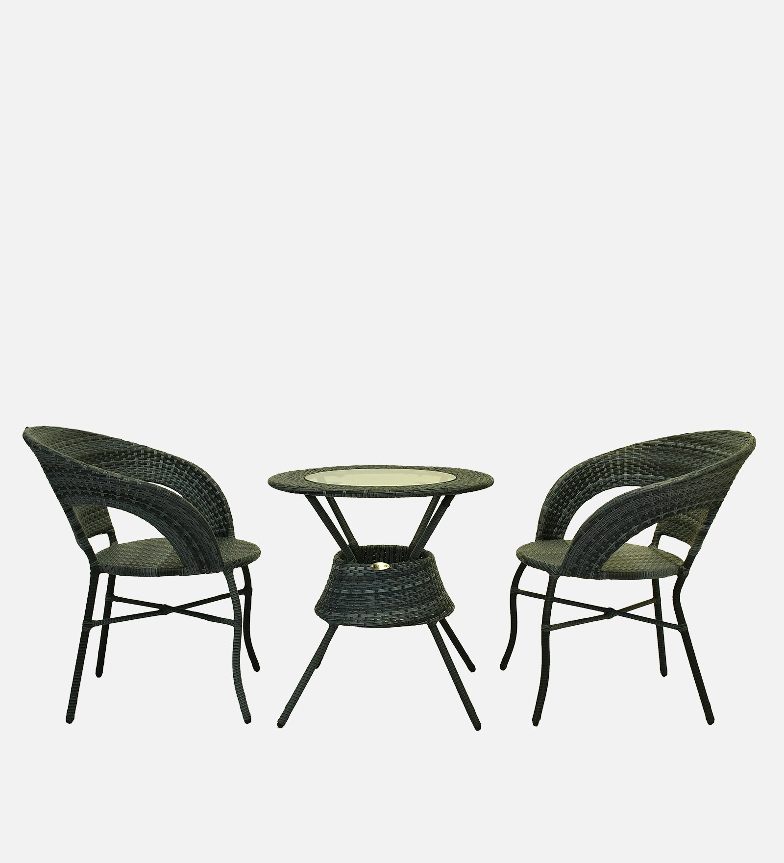 Ballarat  Wicker Table And Chair Set In Bombay Brown Dual Tone Finish