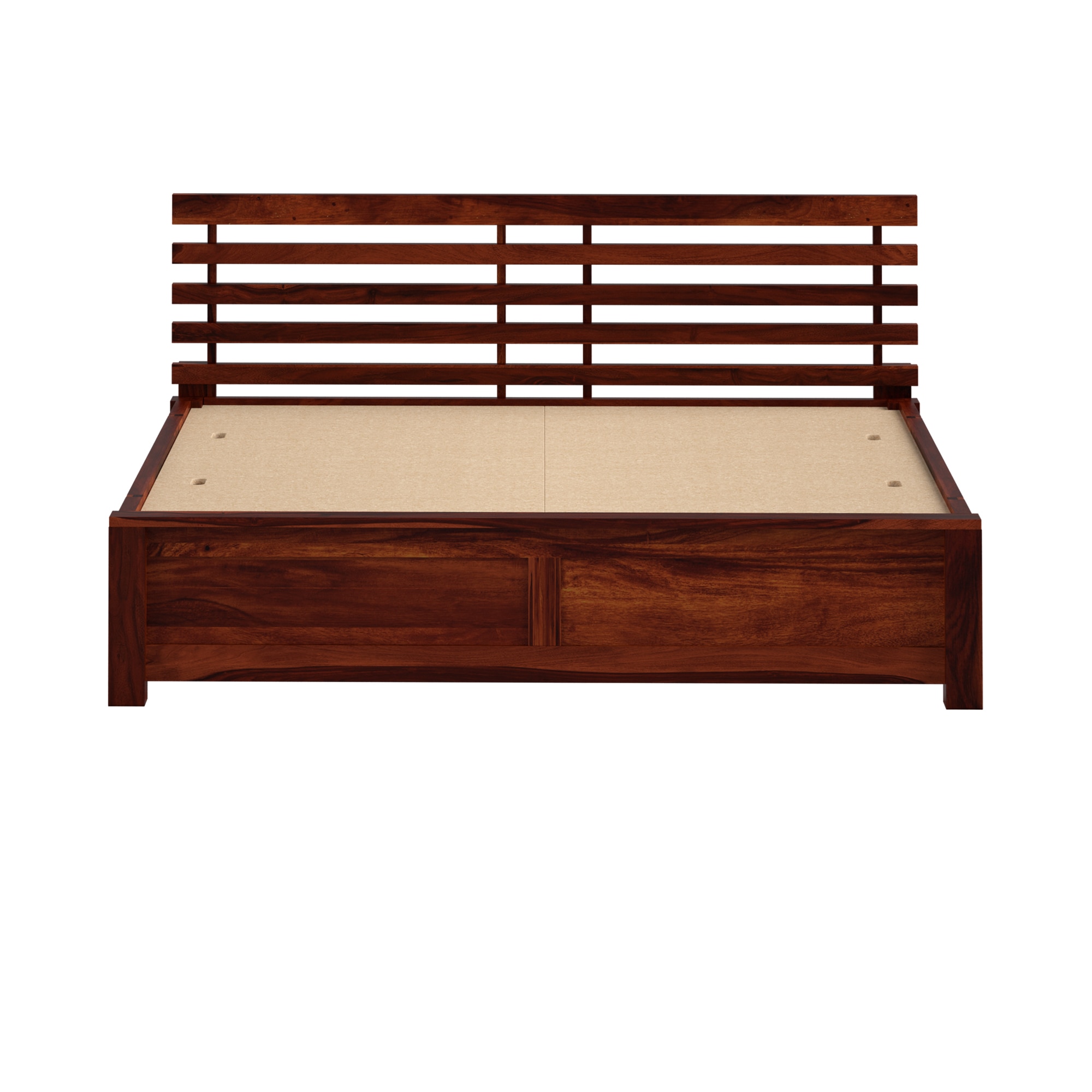 Penta Solid Wood King Size Non Storage Bed In Honey Oak Finish