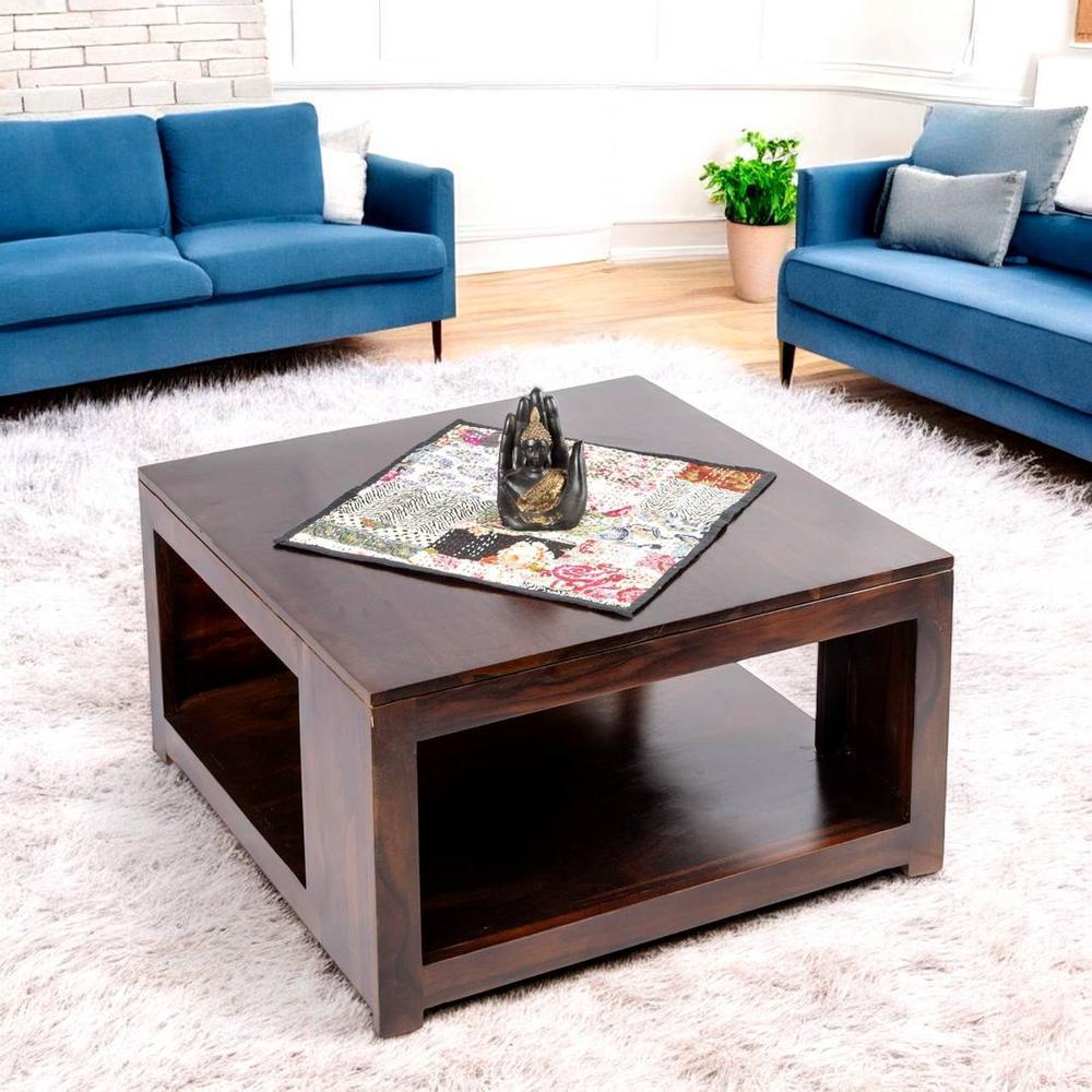 Milan Sheesham Wood Coffee Table In Walnut Finish