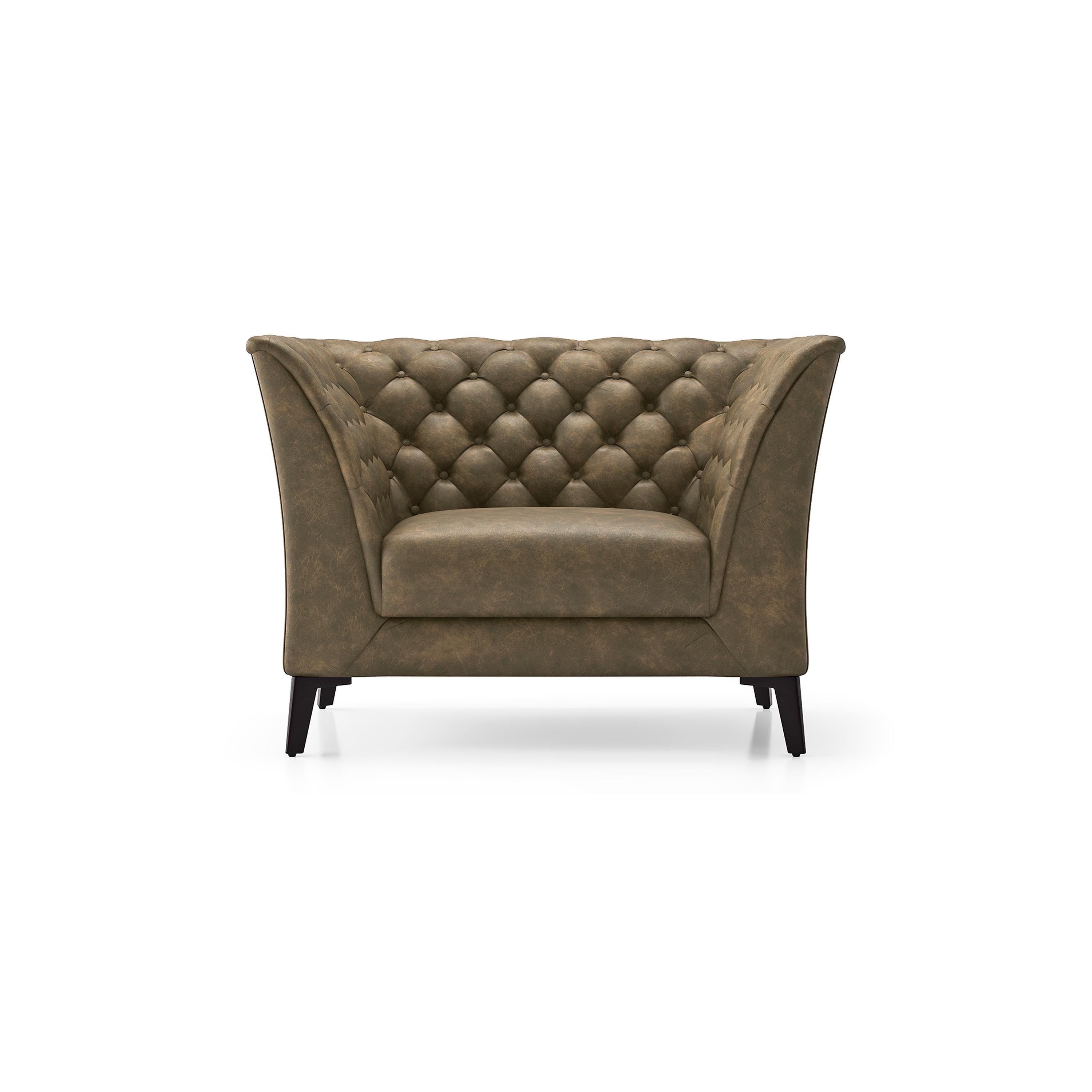 Weston 1 Seater Luxury Italian Leather Sofa In Antique Moss