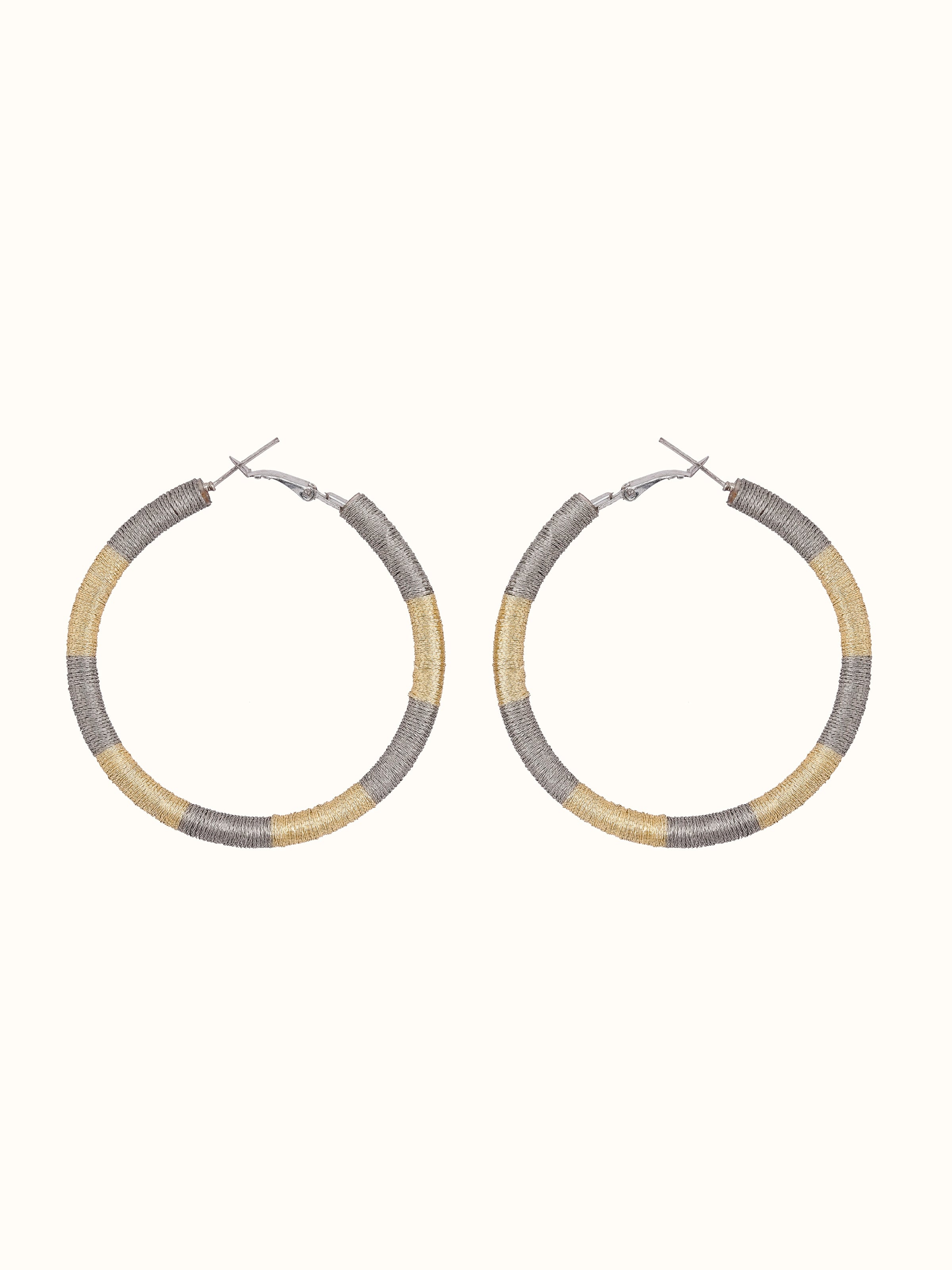 Front view of handcrafted hoop earrings