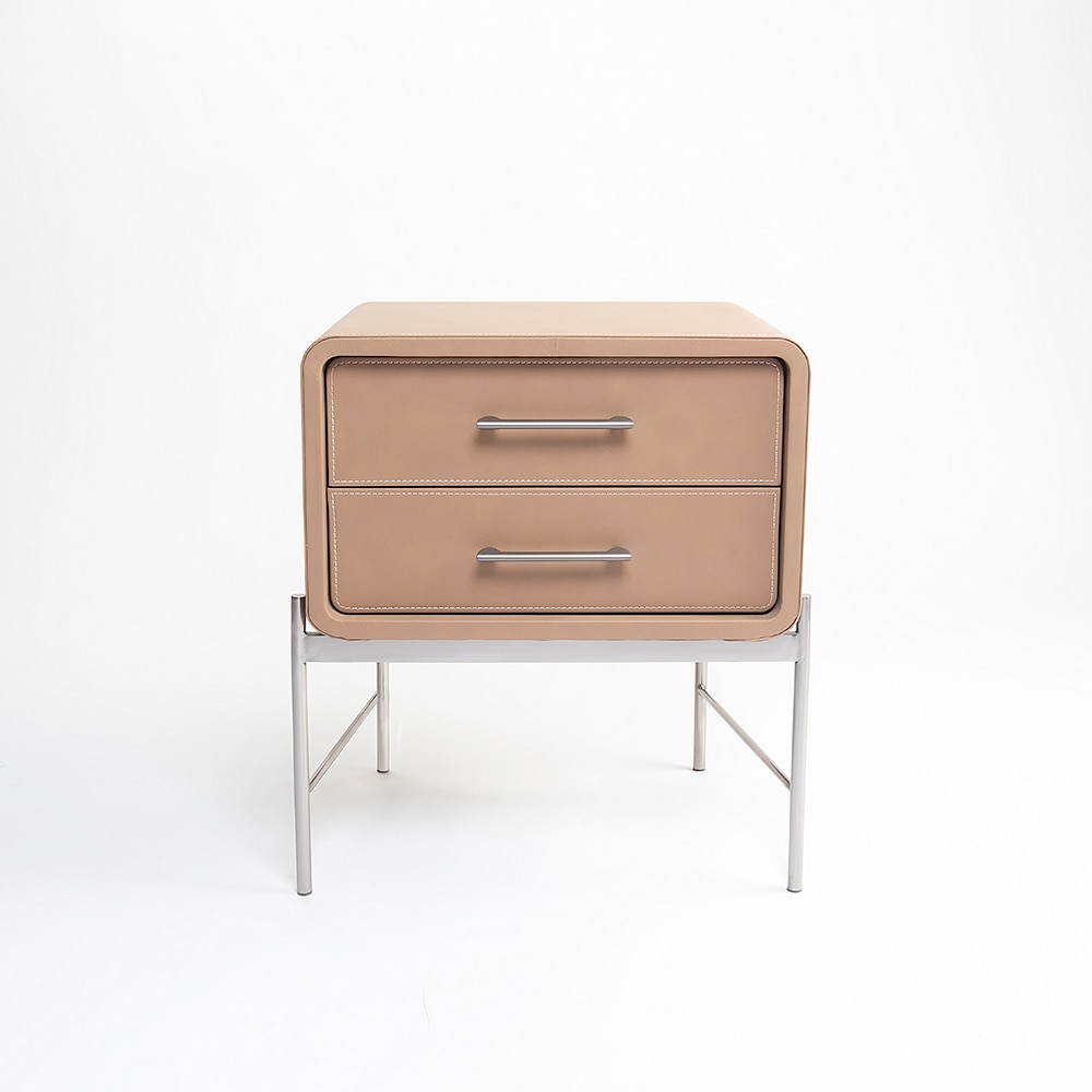 Walsh Leather Side Table - Living Shape