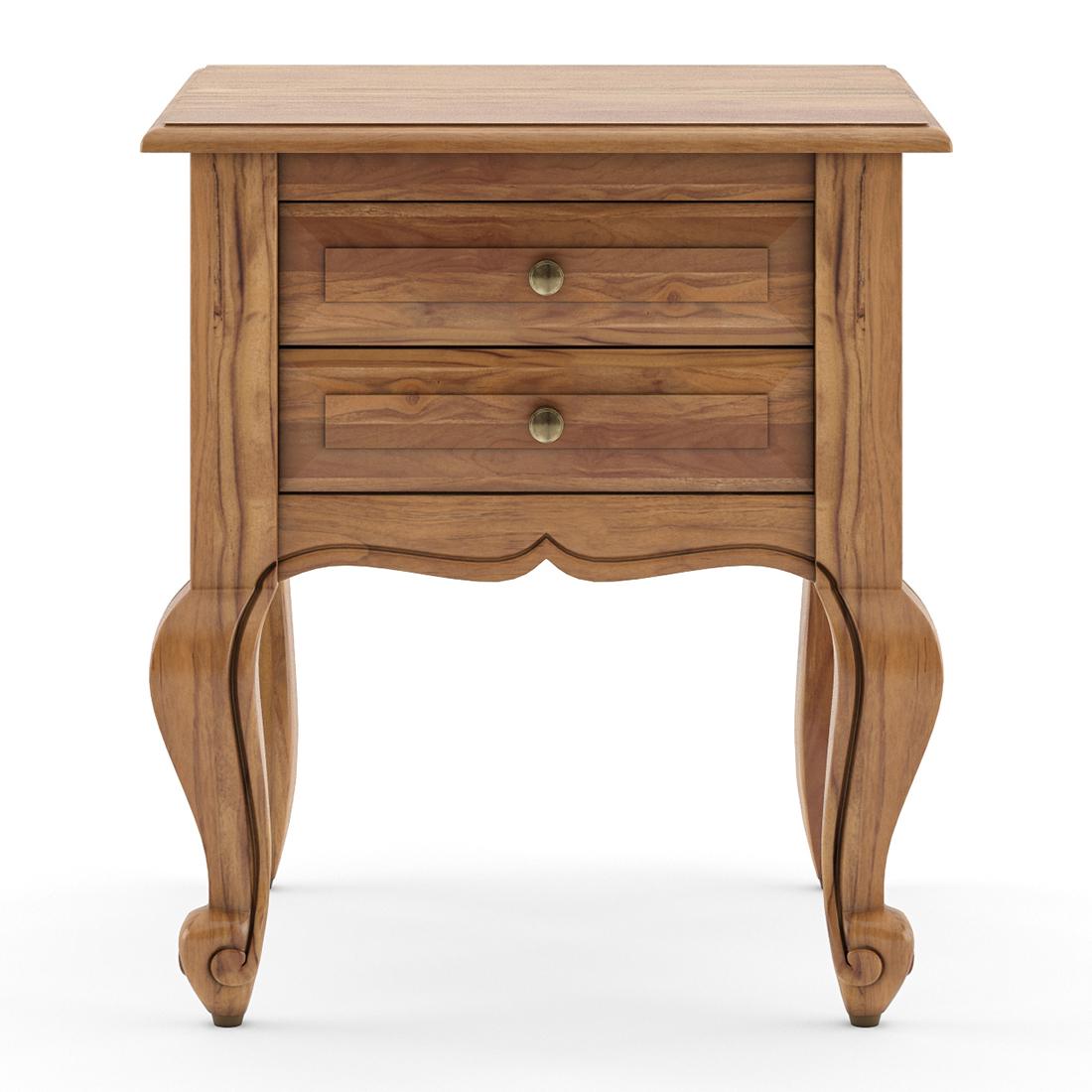 Taahira Solid Wood Bedside Table In Natural Teak Finish