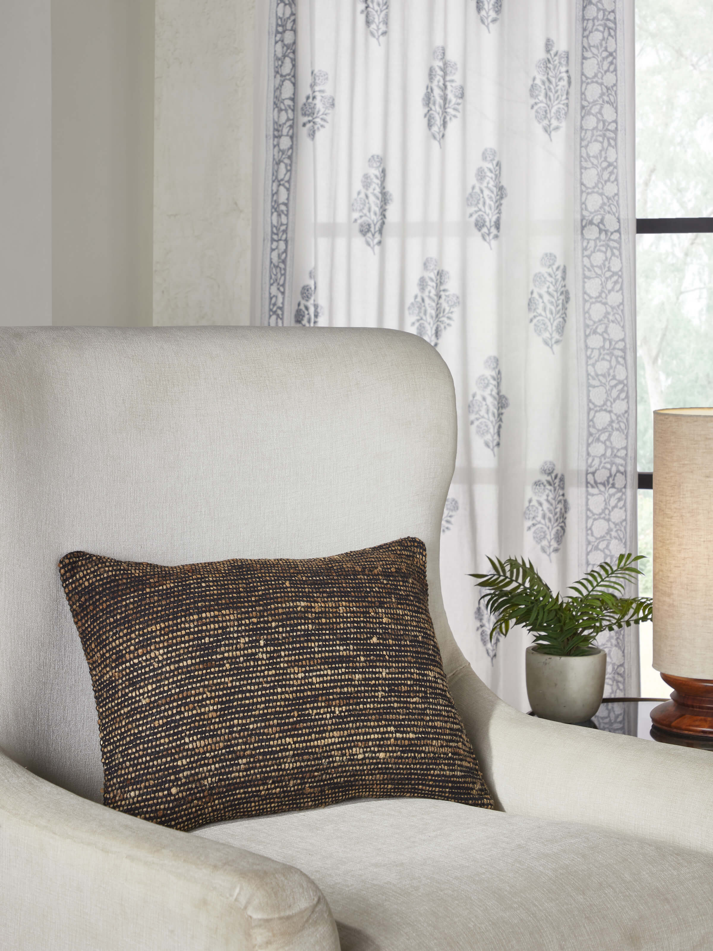 Top view displaying the cushion cover's size and smooth silk finish