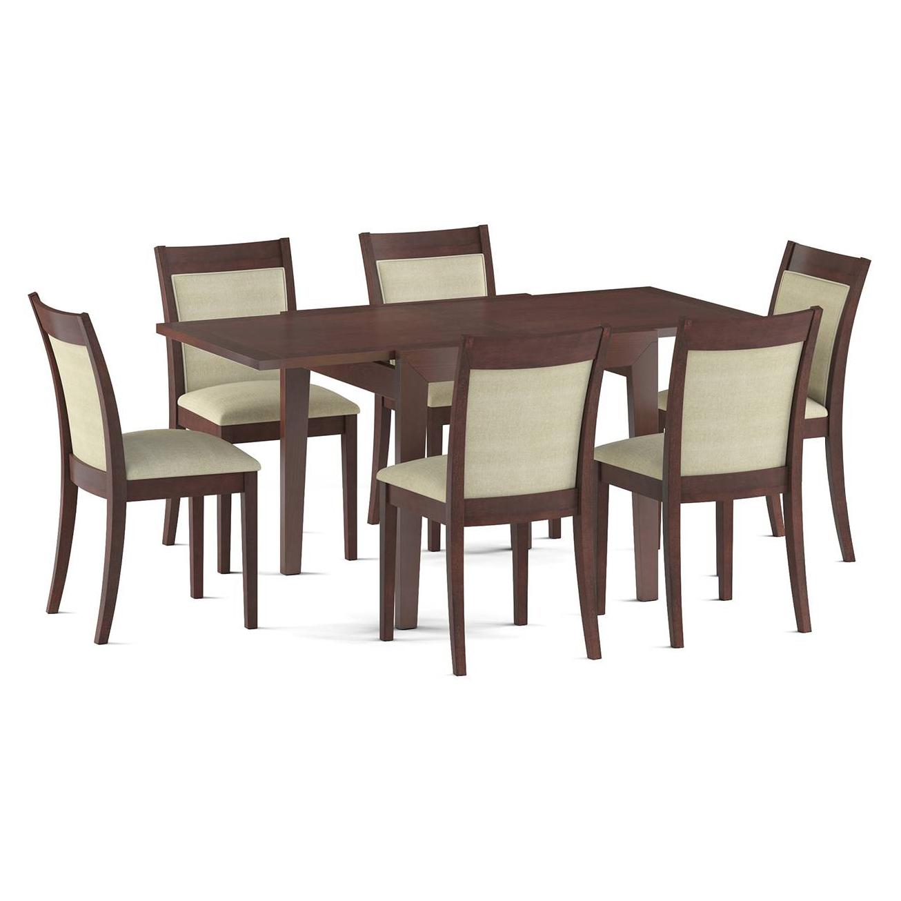 Murphy 6 Seater Dining Table In Dark Walnut Finish