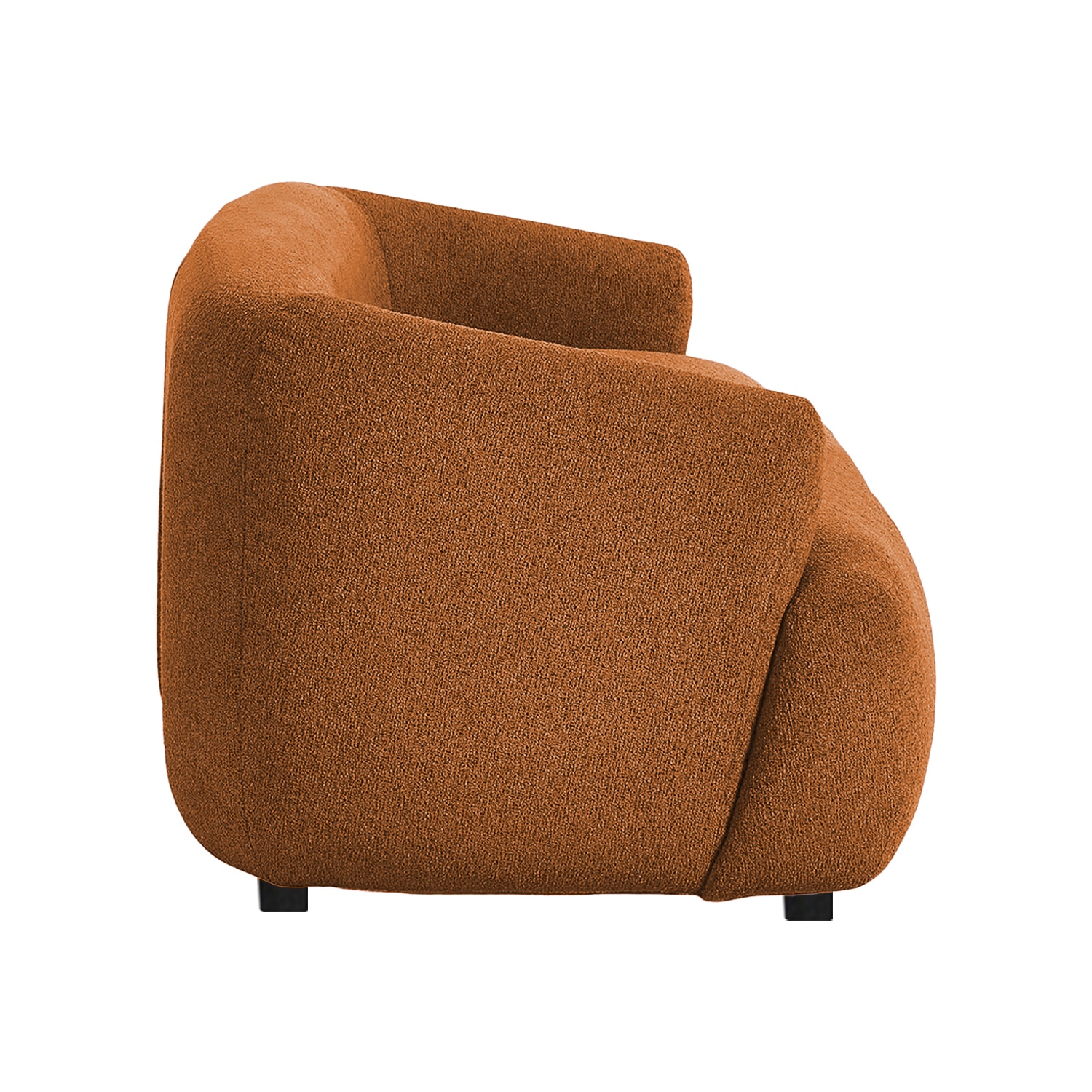 Morgen Boucle Fabric 1 Seater Sofa In Orange - Home Lifestylez