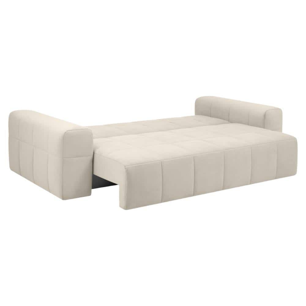 Riyab 3 Seater Fold Out Sofa Cum Bed In Cream Colour