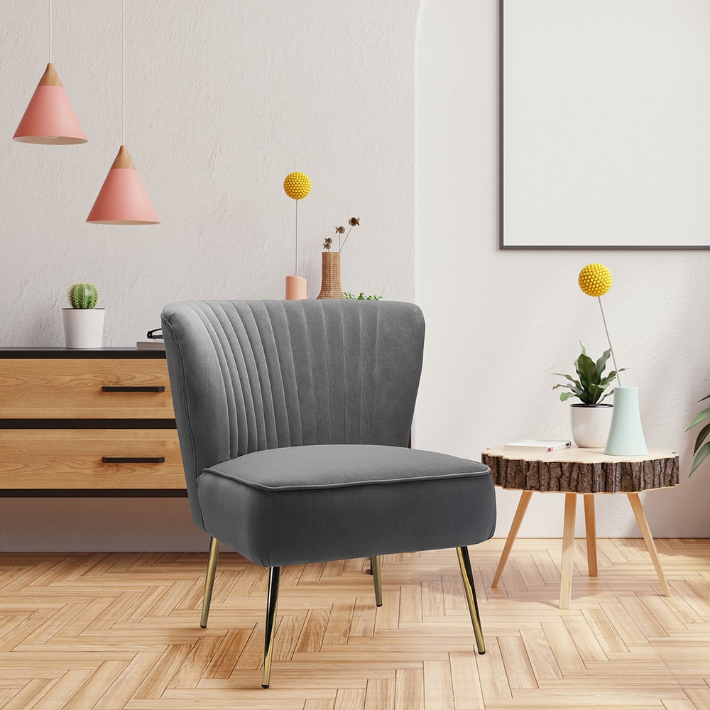 Beato Fabric Accent Chair in Grey Colour