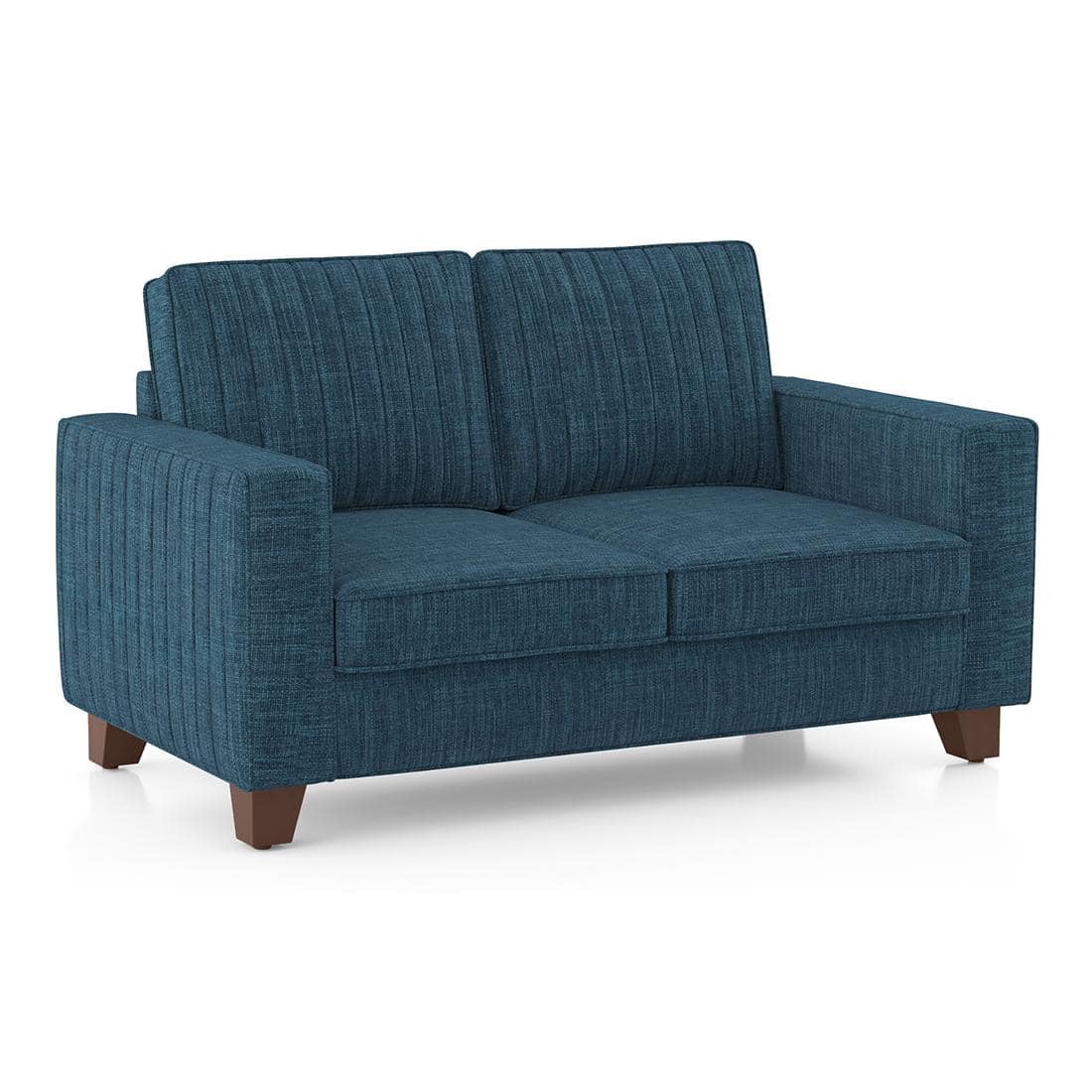 Apollo Neo 2 Seater Fabric Sofa in Indigo Blue Colour (Back Height : Regular, Cushion Type : Hard)